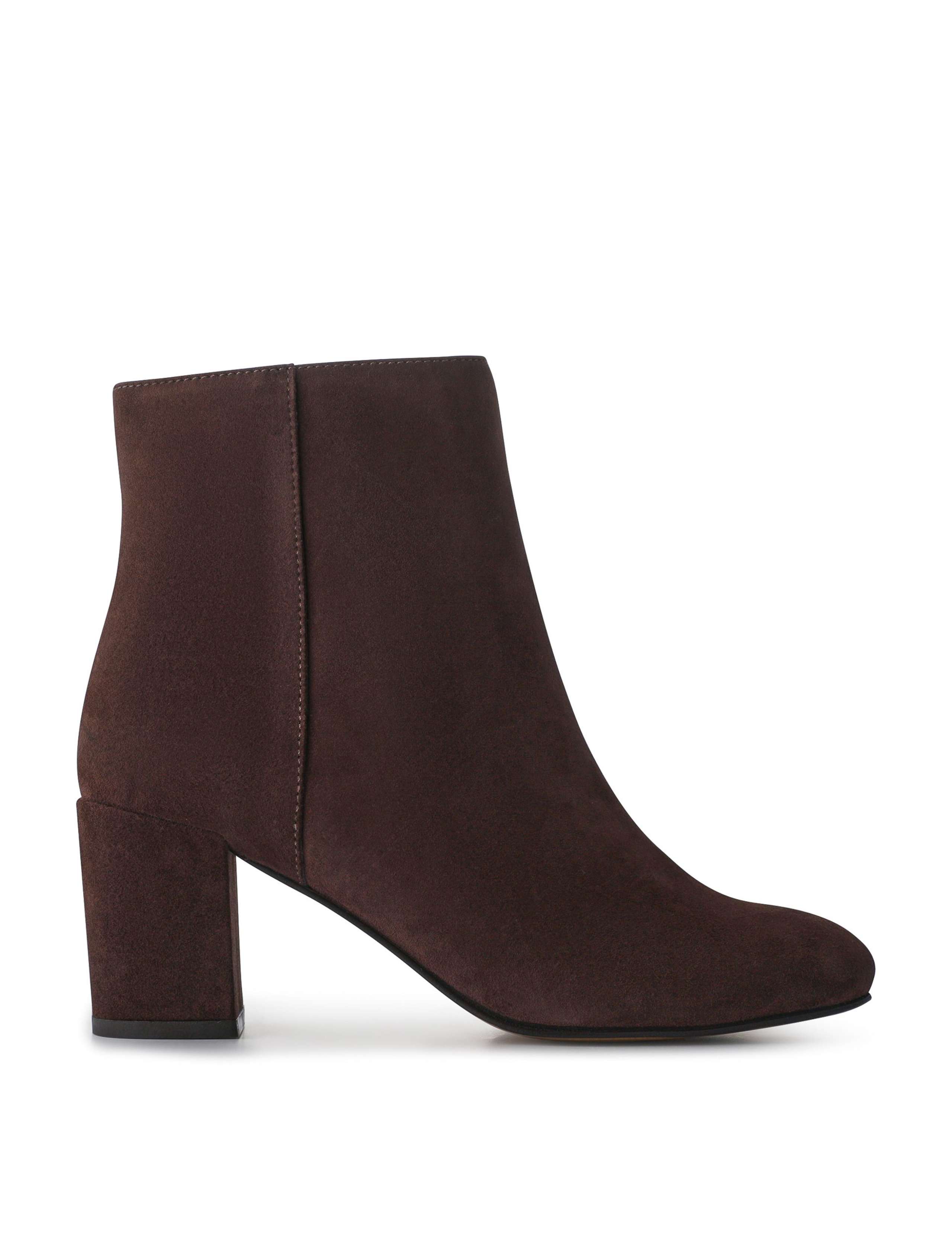 Leather Block Heel Ankle Boots