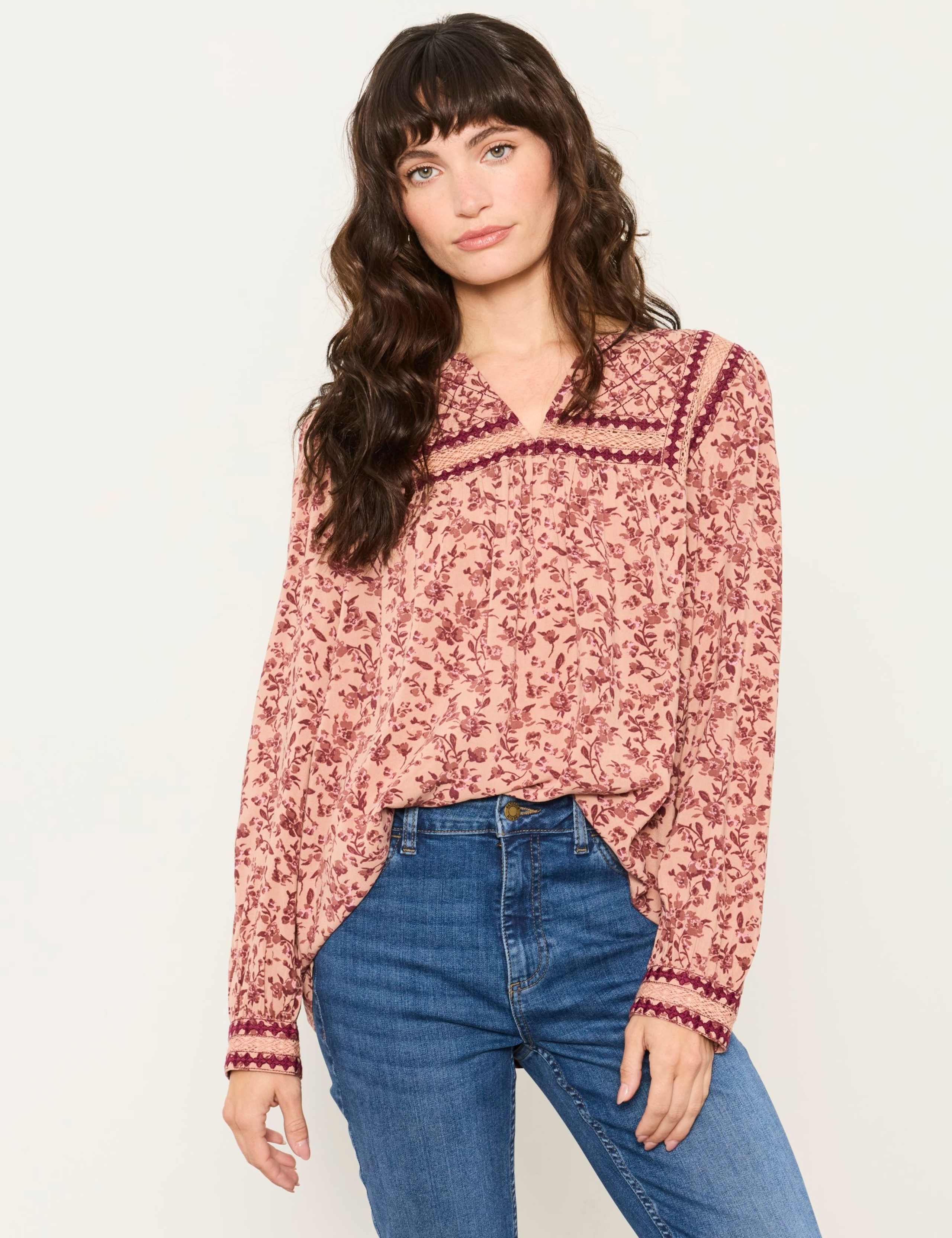 Floral Notch Neck Blouse