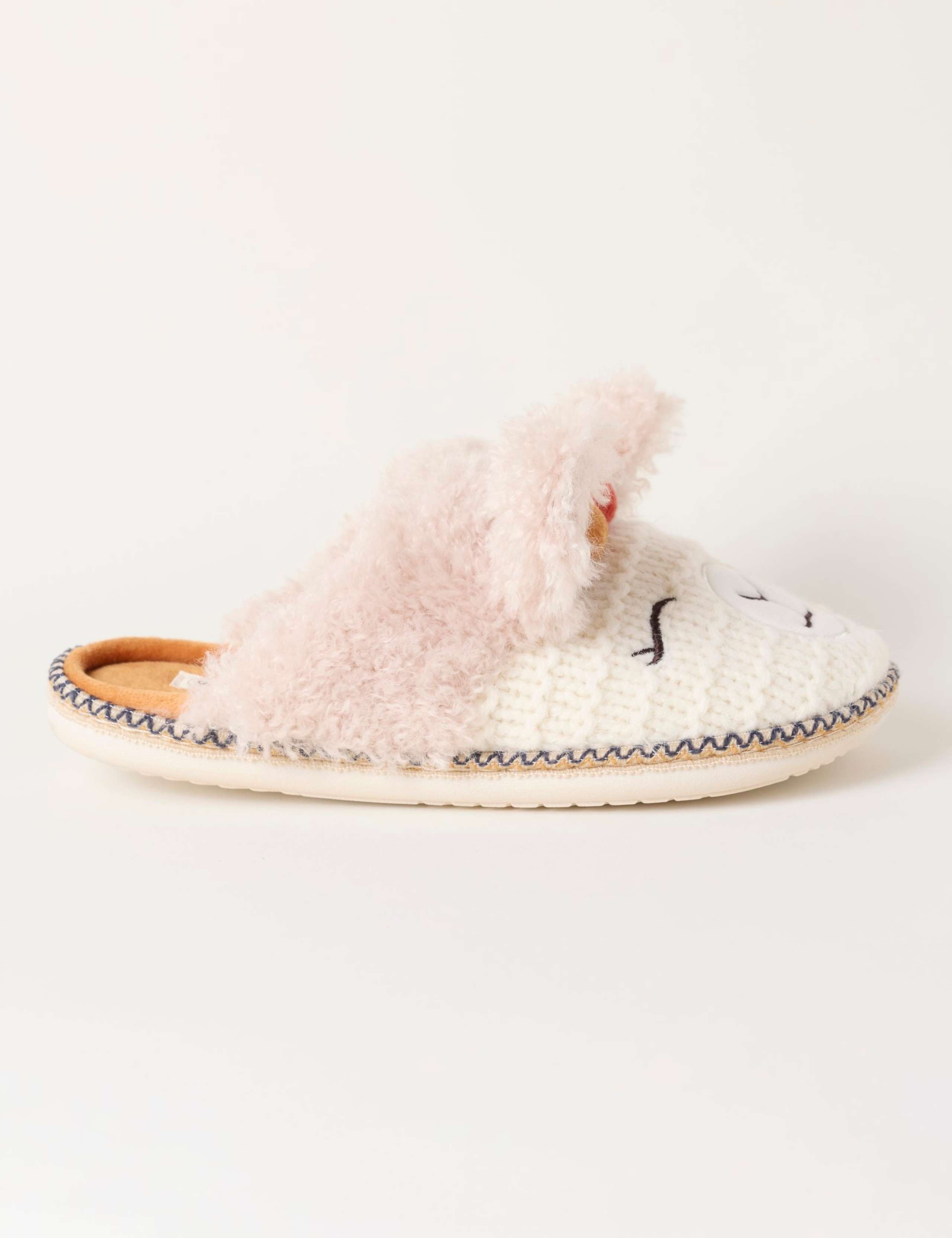 Knitted Alpaca Pom Pom Slippers