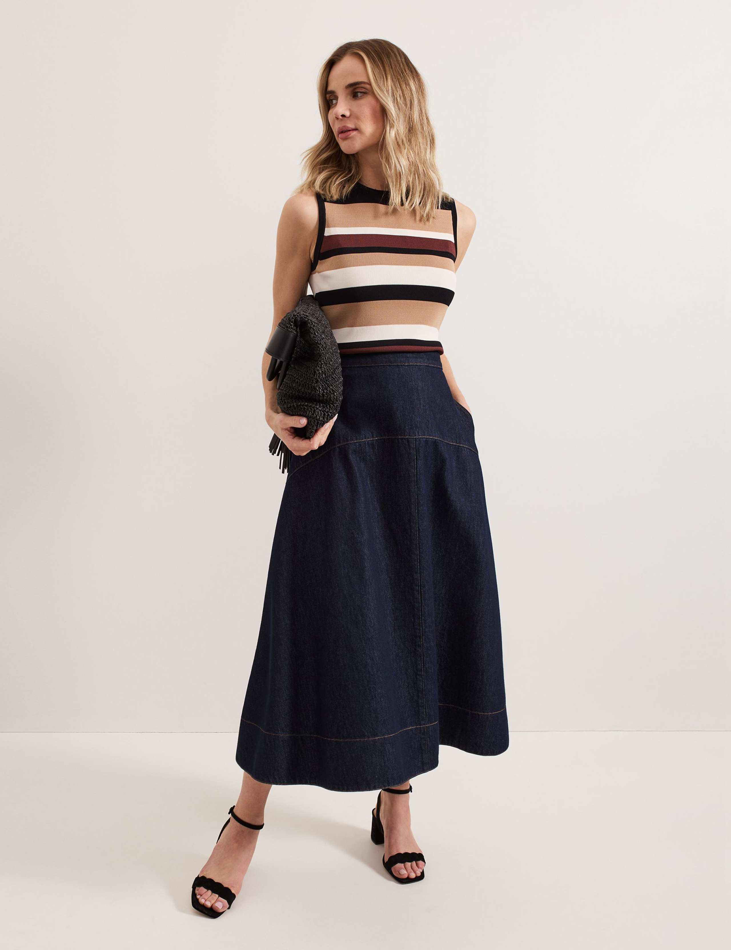 Denim Midaxi Skirt