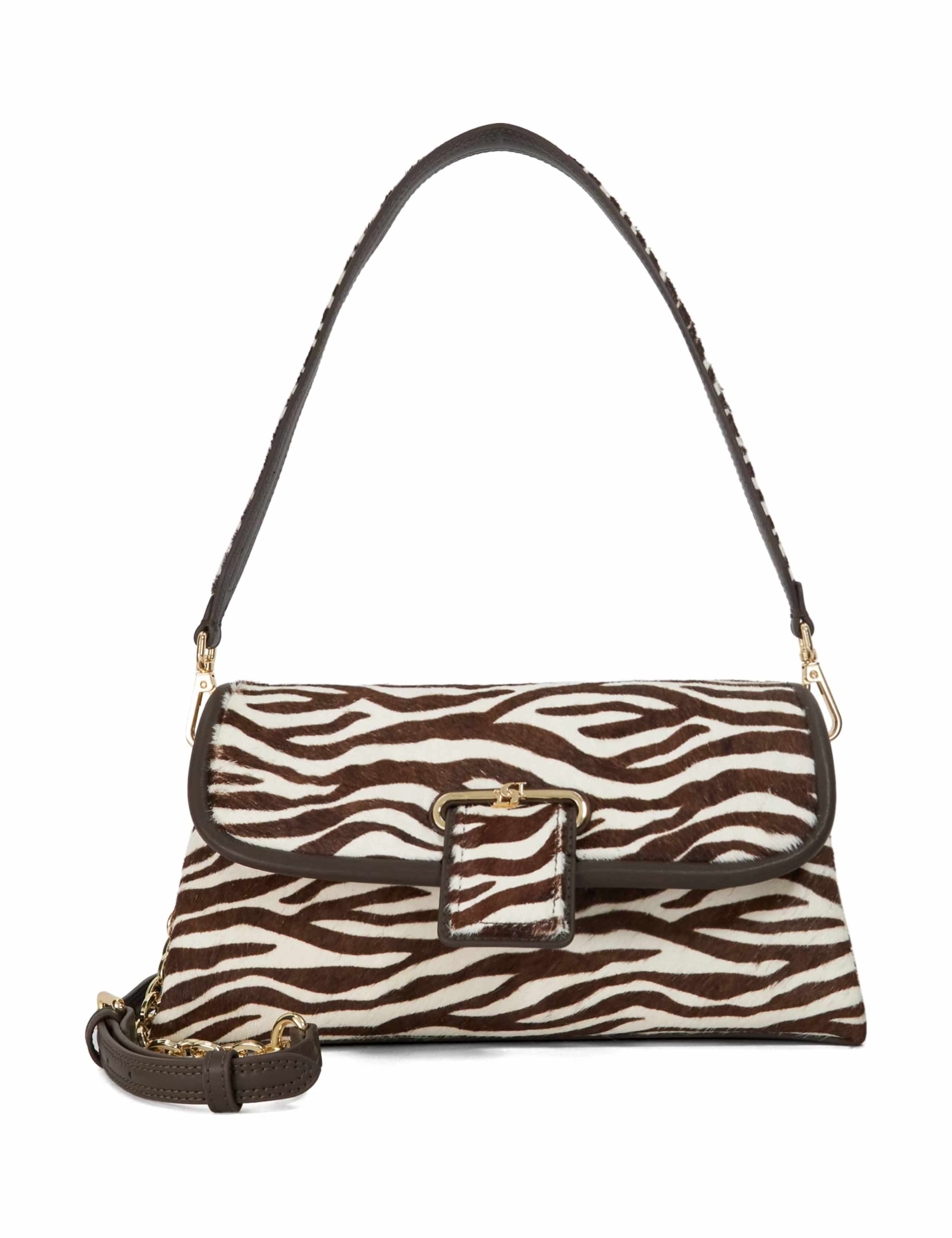 Leather Animal Print Shoulder Bag