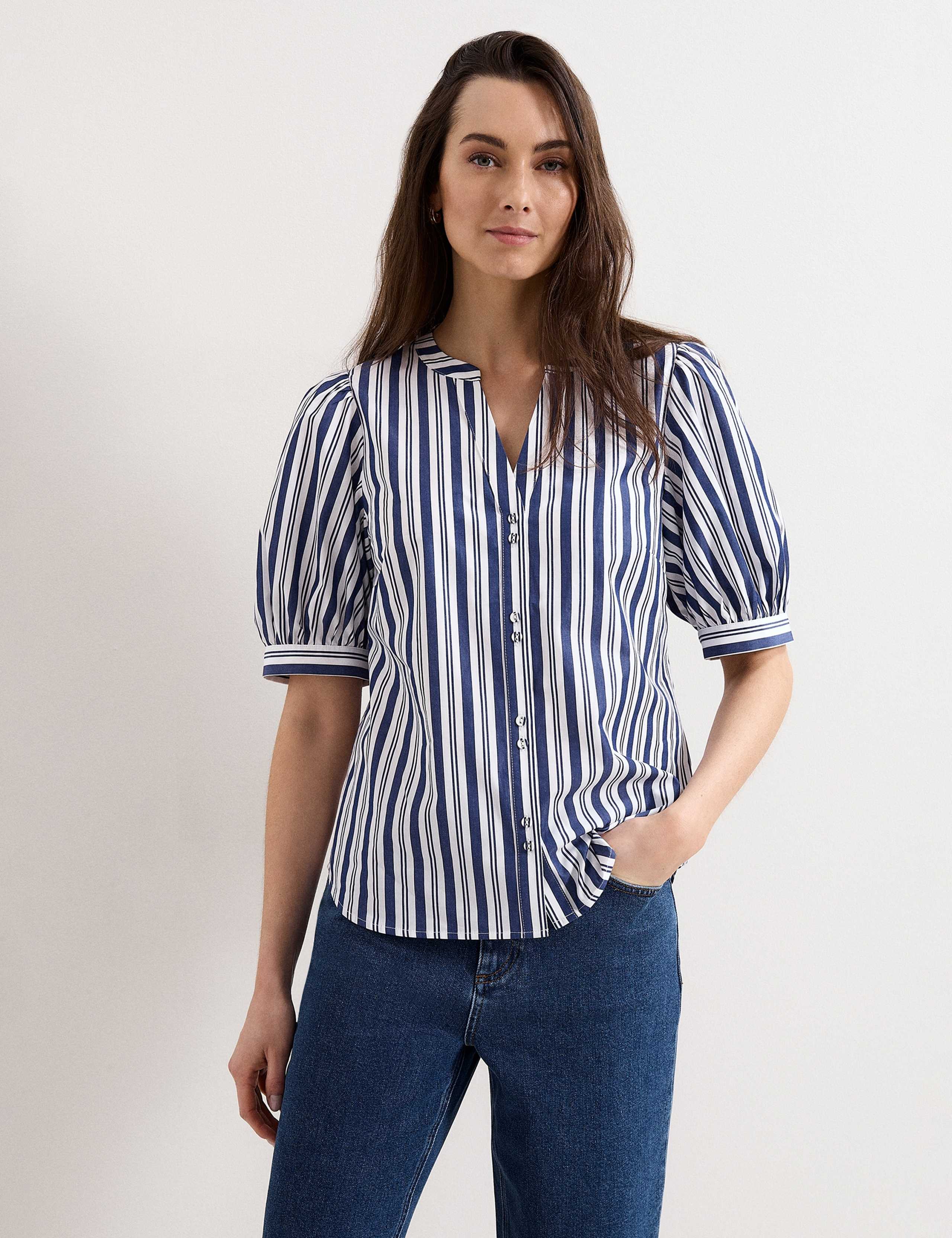Pure Cotton Striped Blouse