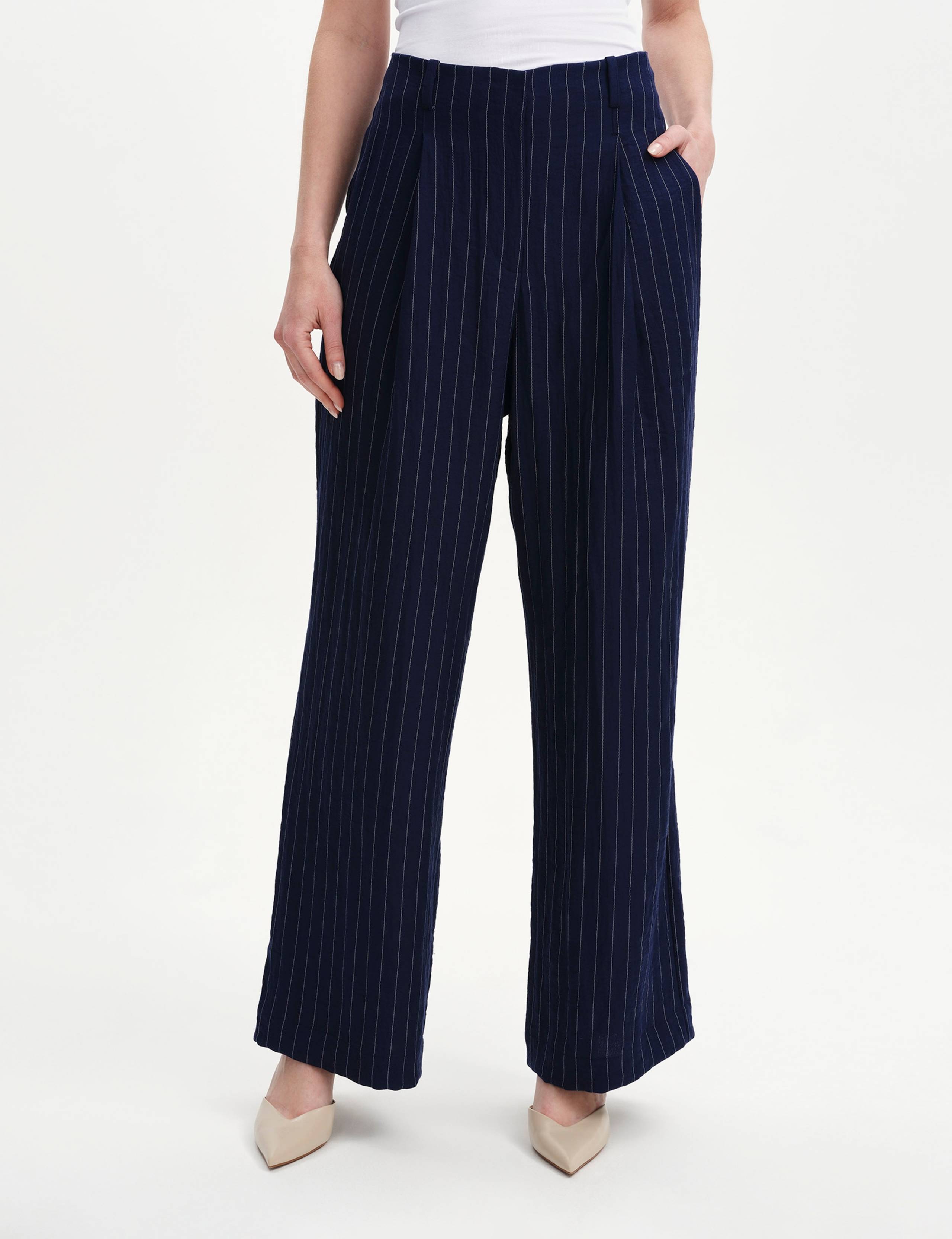 Striped Wide Leg Trousers