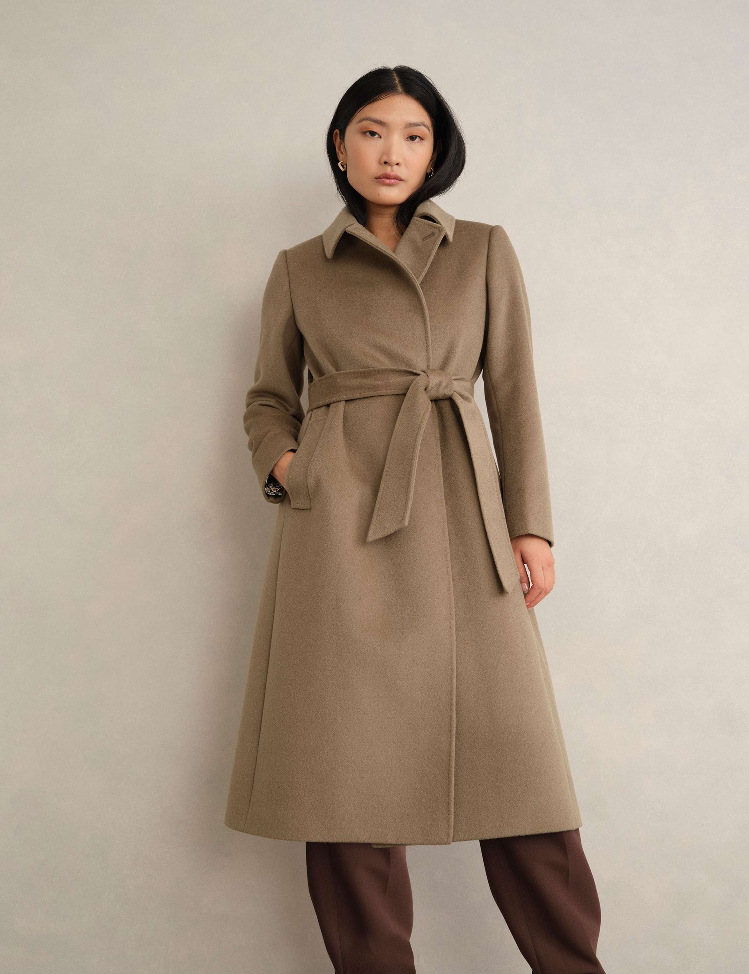 Pure Wool Double Breasted Trench Coat
