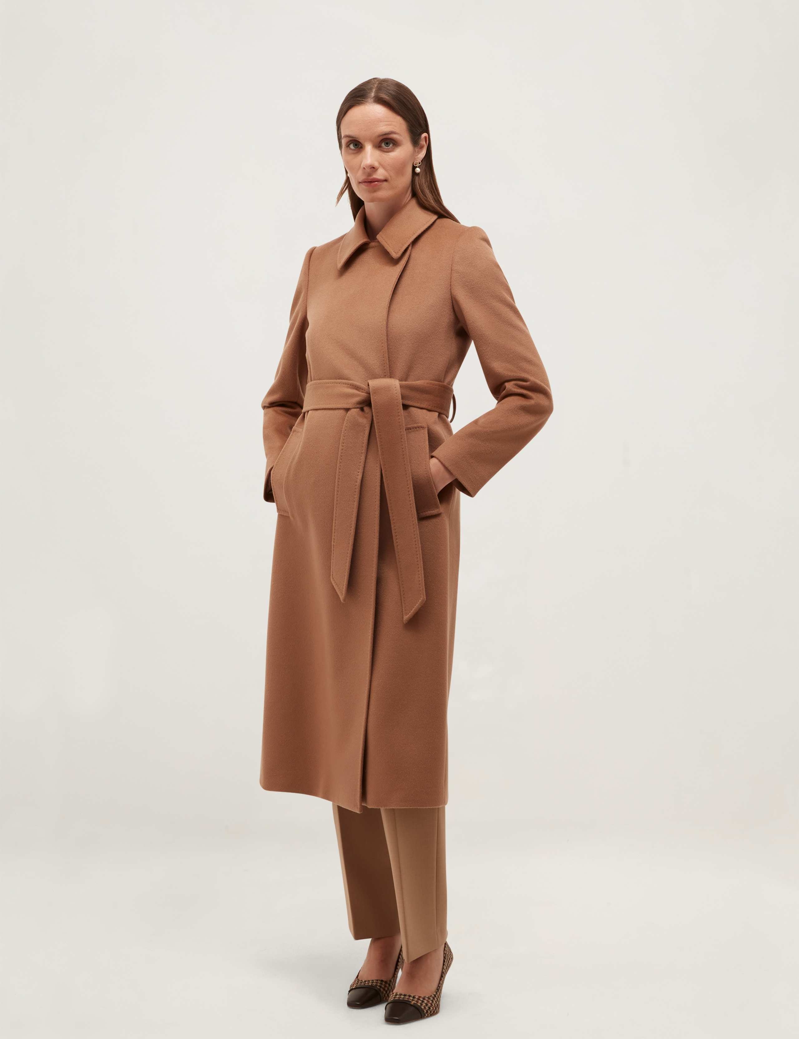 Pure Wool Double Breasted Trench Coat