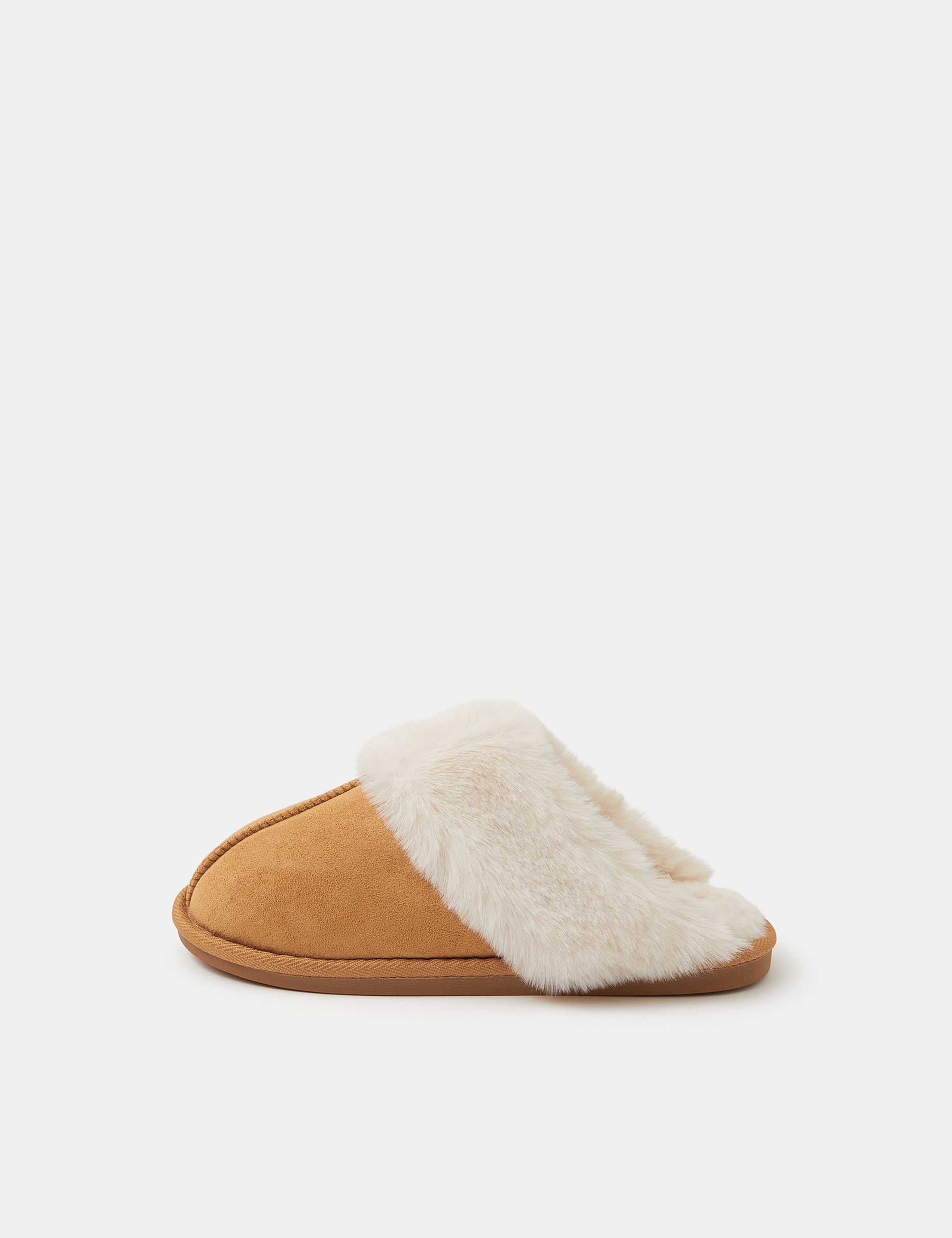 Faux Fur Lined Mule Slippers