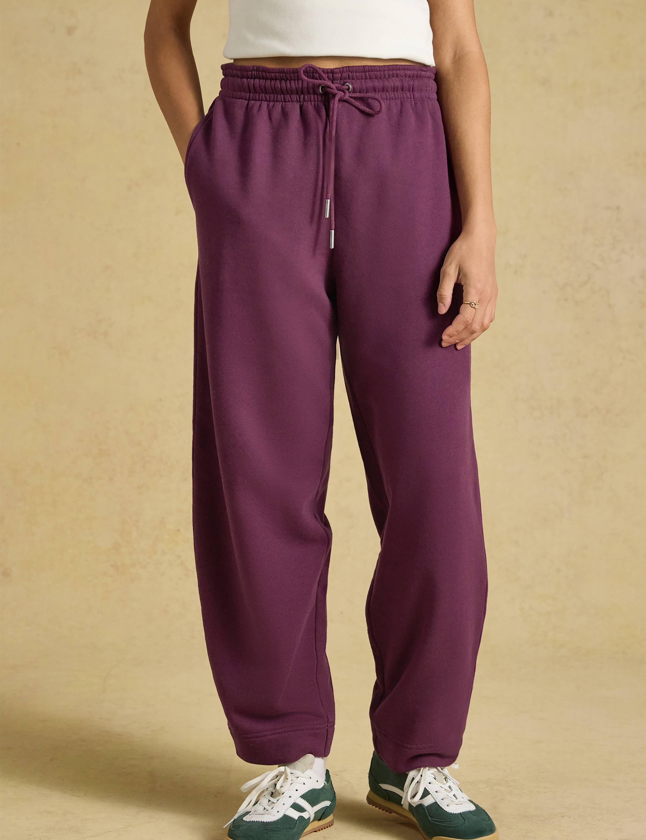 Fleece Drawstring Barrel Leg Joggers