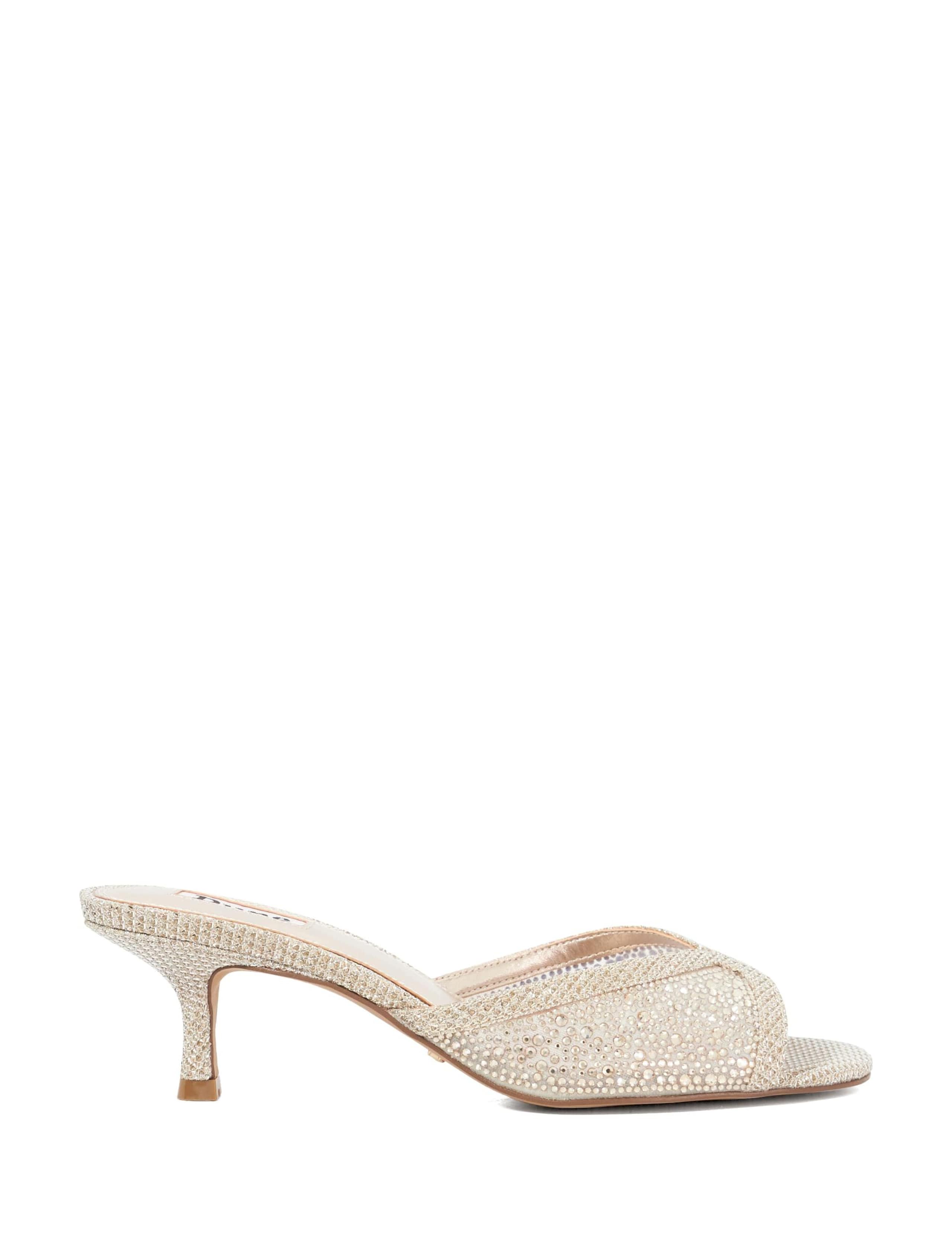 Embellished Kitten Heel Mules