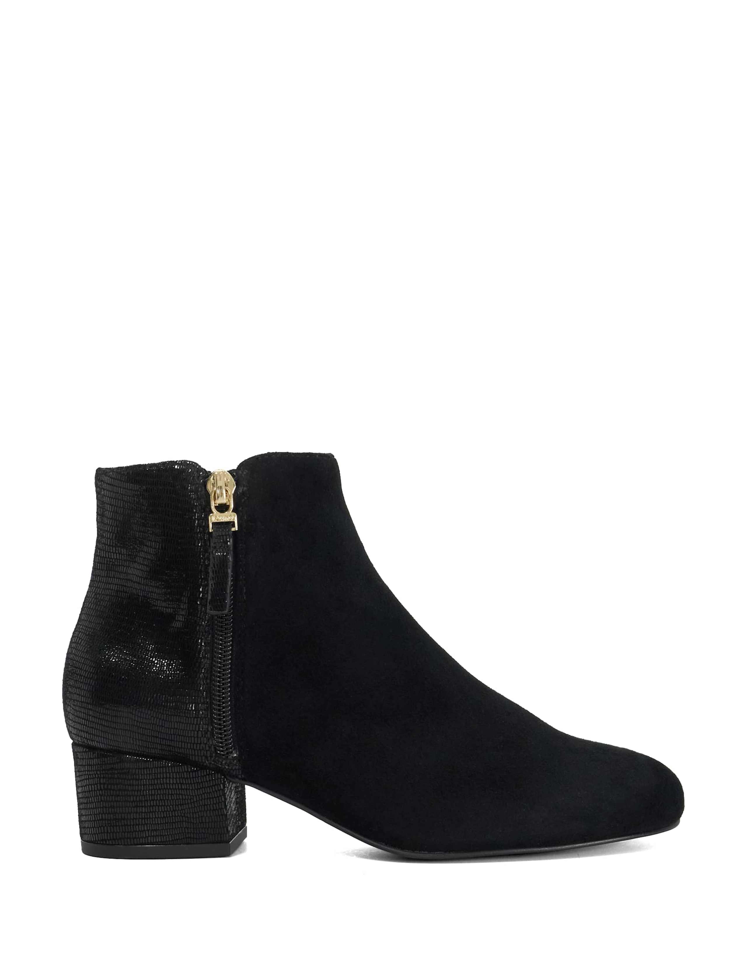 Suede Block Heel Ankle Boots