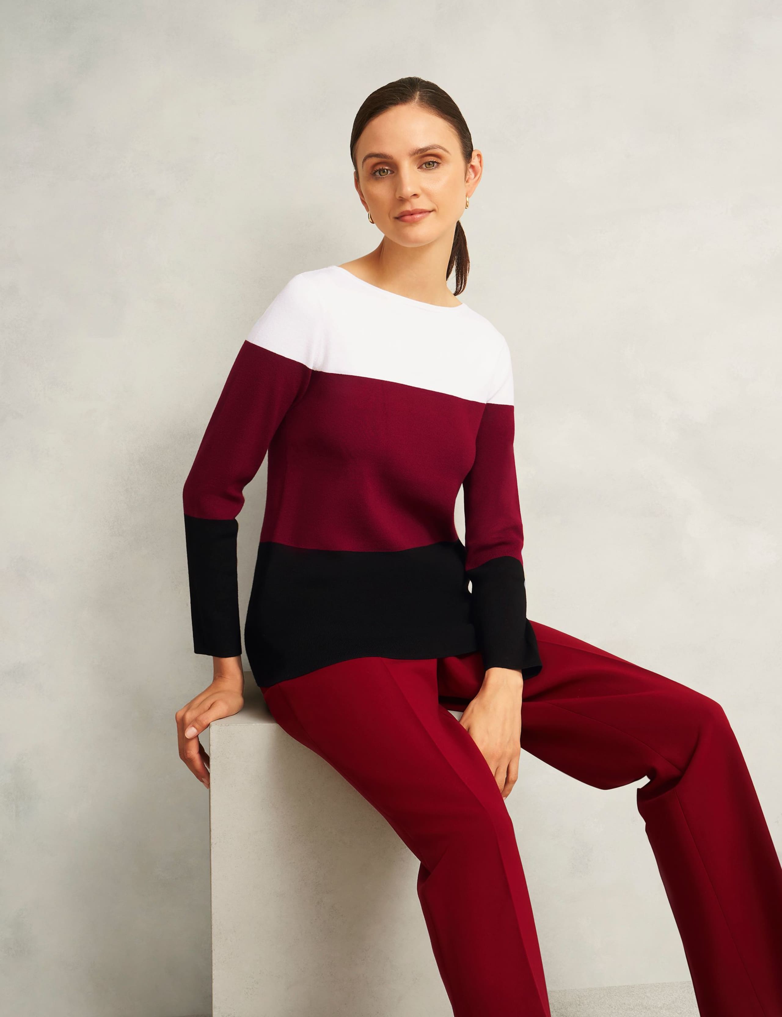 Colour Block Crew Neck Jumper