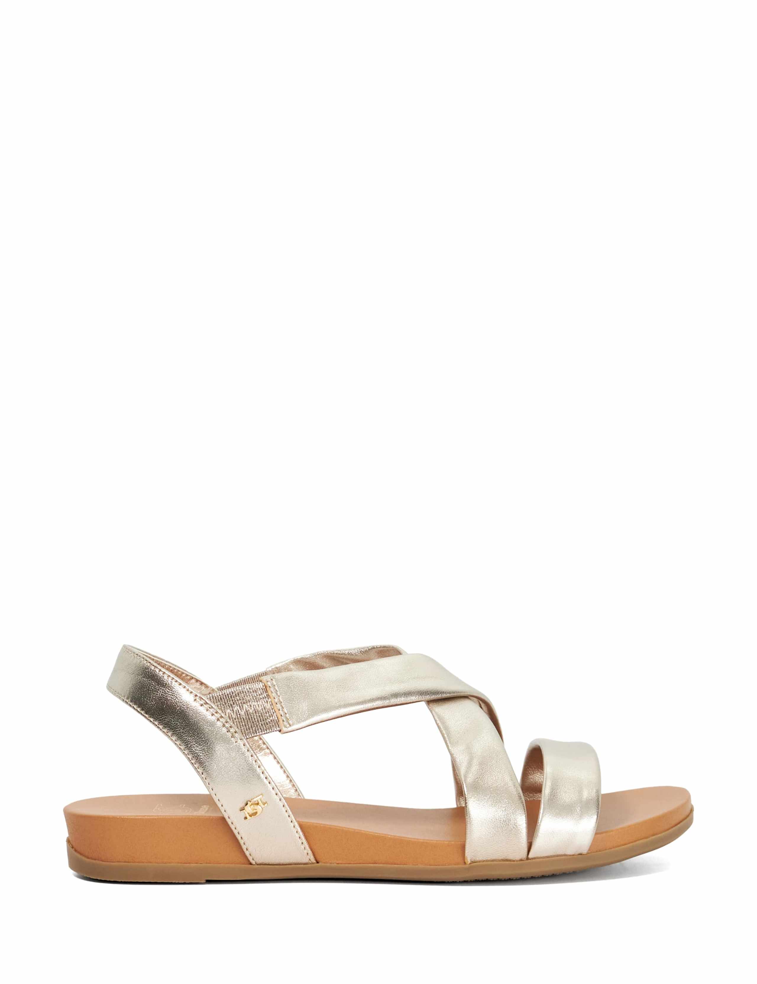 Leather Crossover Strappy Sandals
