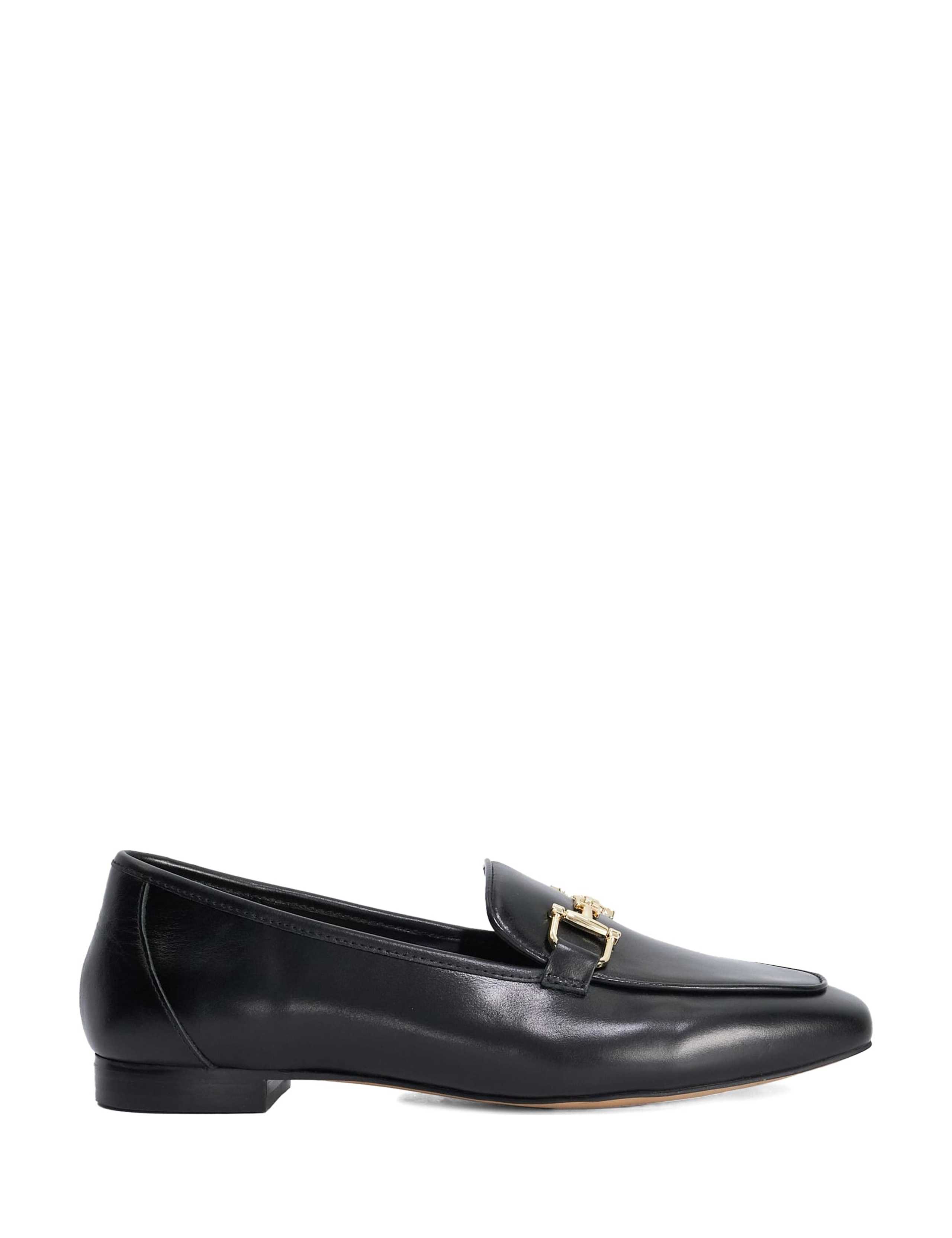 Wide Fit Leather Snaffle Trim Loafers