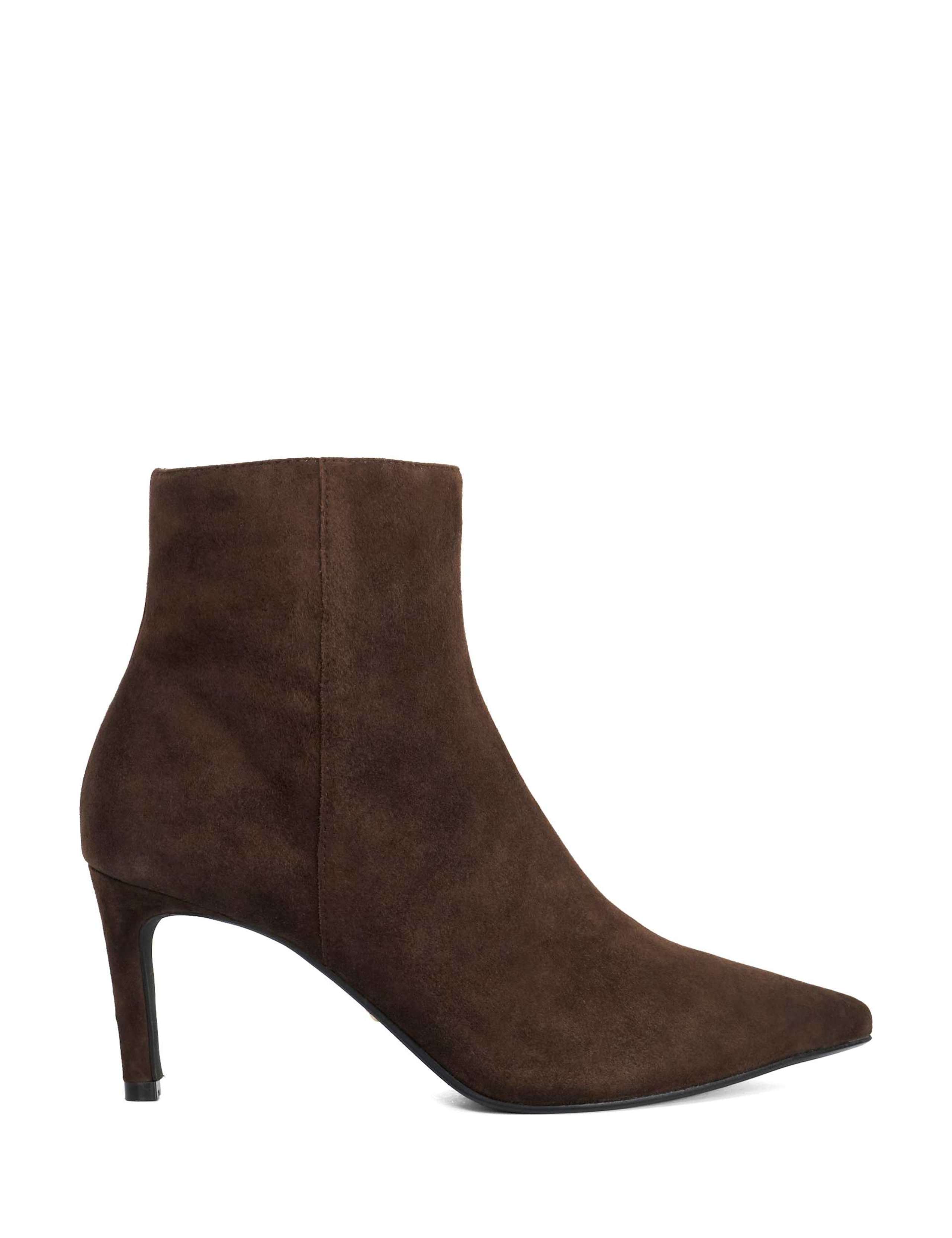 Wide Fit Suede Stiletto Heel Ankle Boots