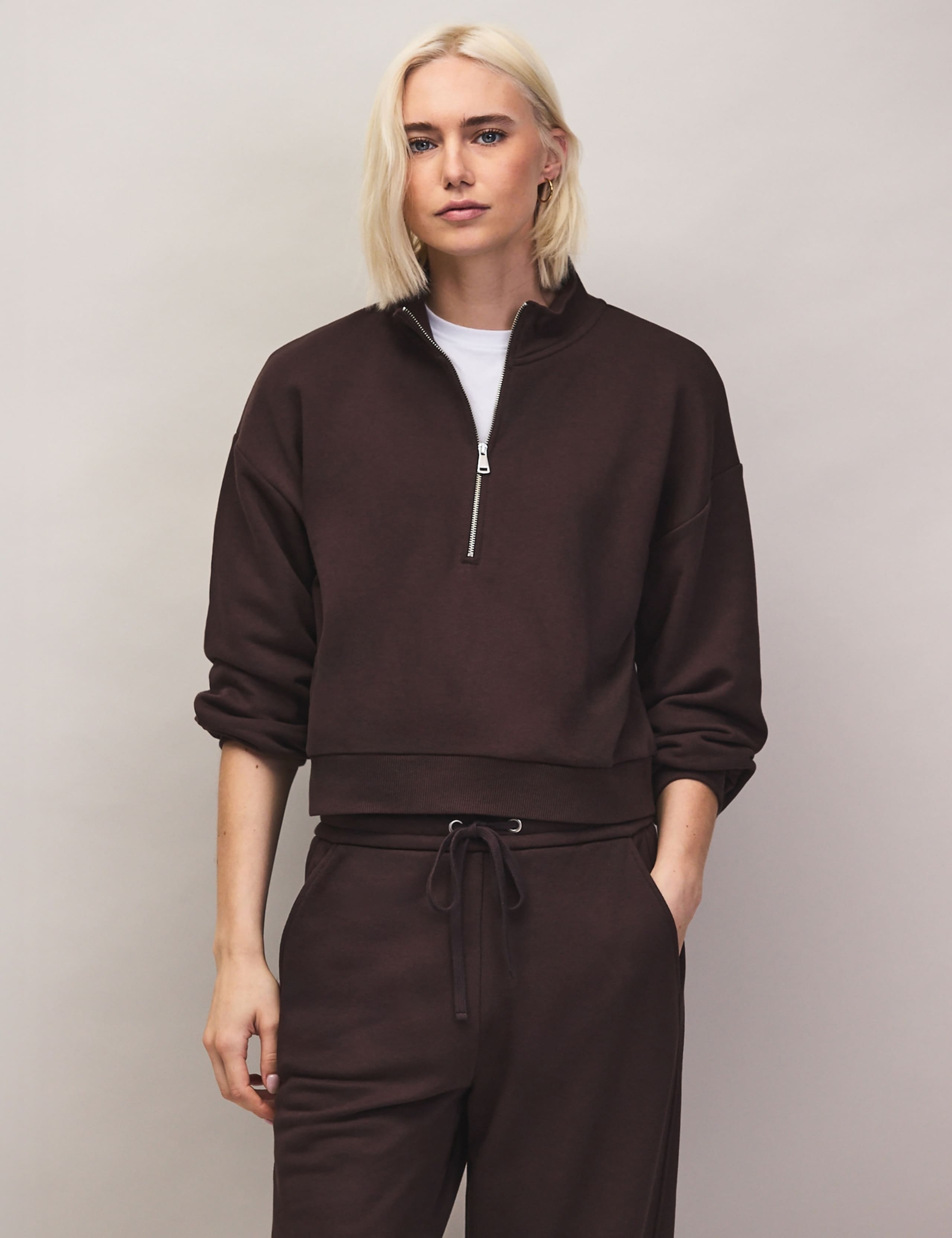 Cotton Rich Half Zip Sweatshirt