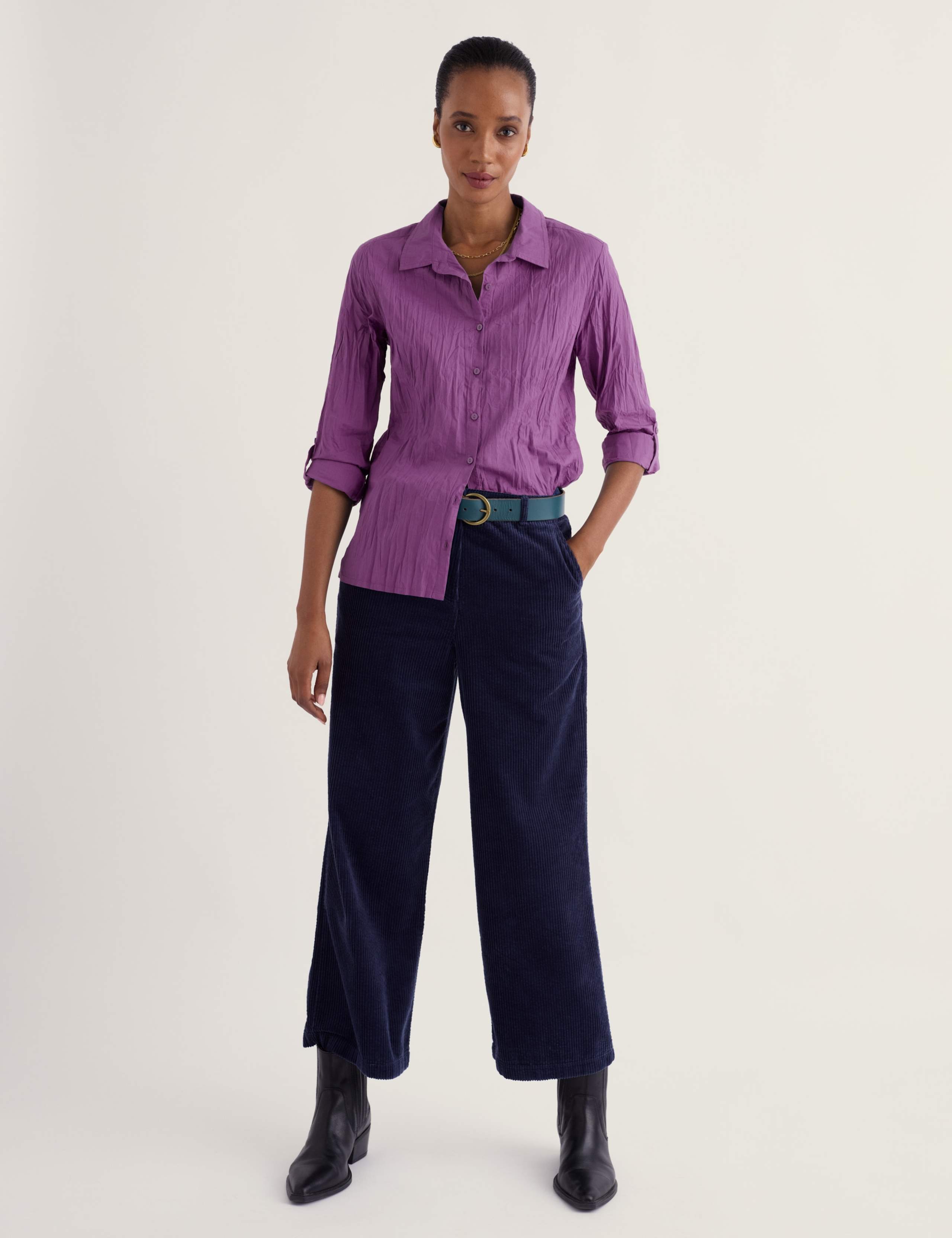 Cotton Collared Straight Fit Shirt