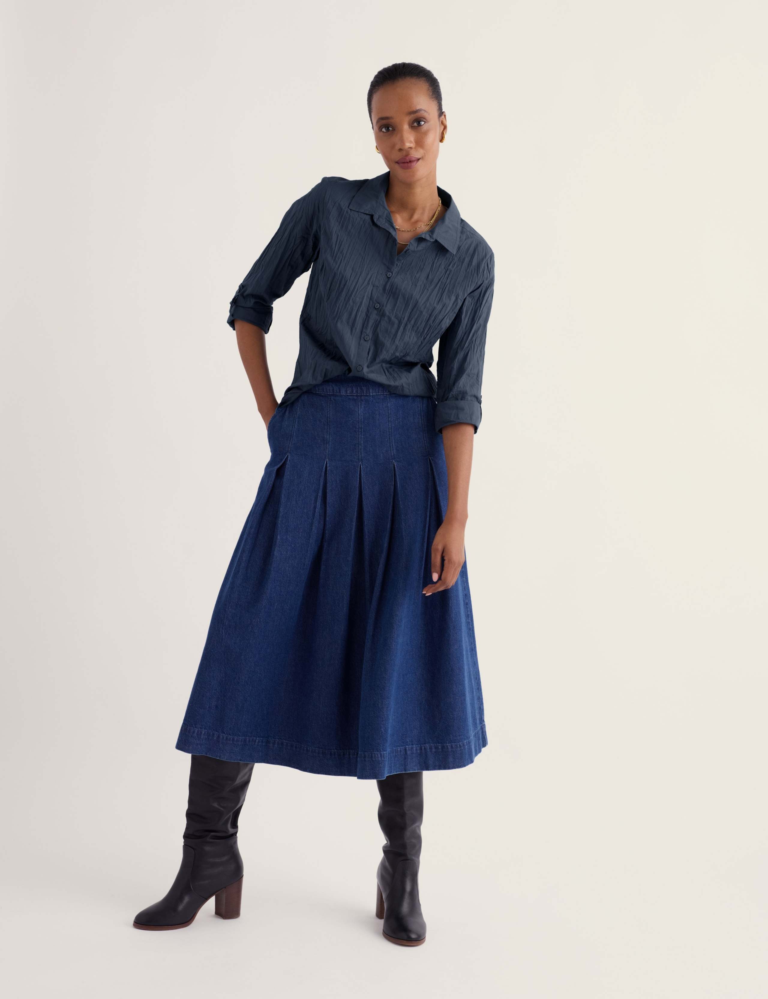 Cotton Collared Straight Fit Shirt