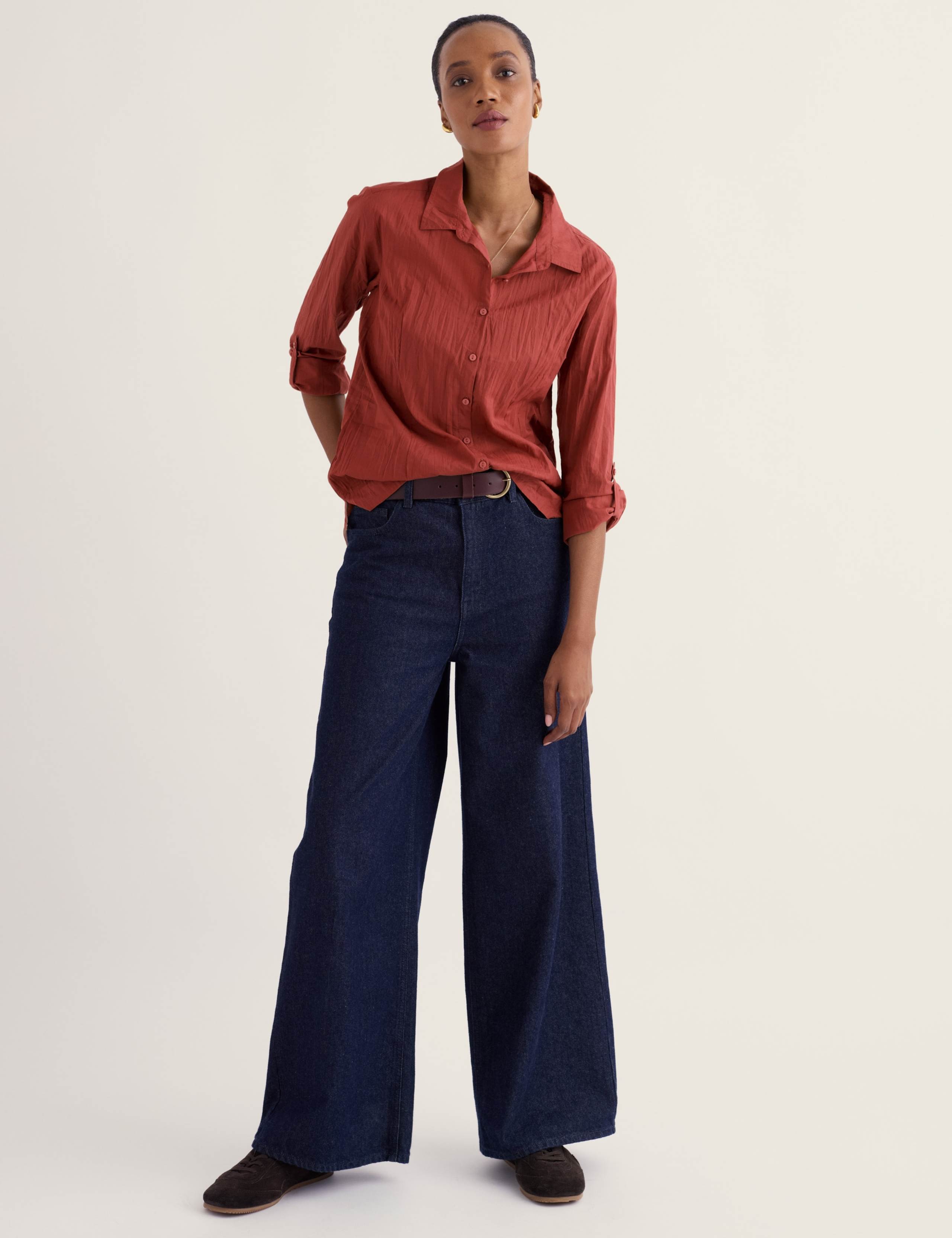 Cotton Collared Straight Fit Shirt