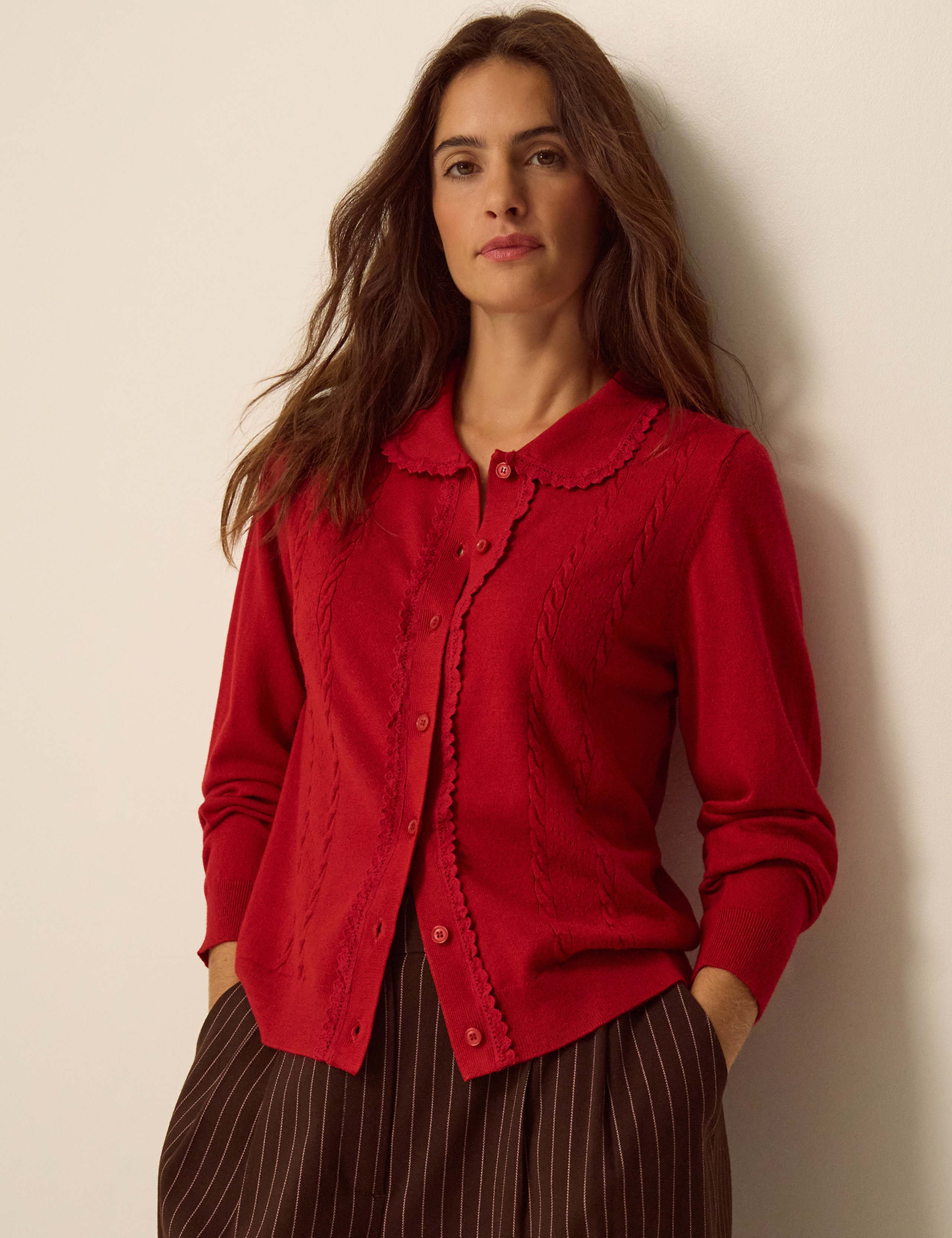 Collar Detail Longline Cardigan