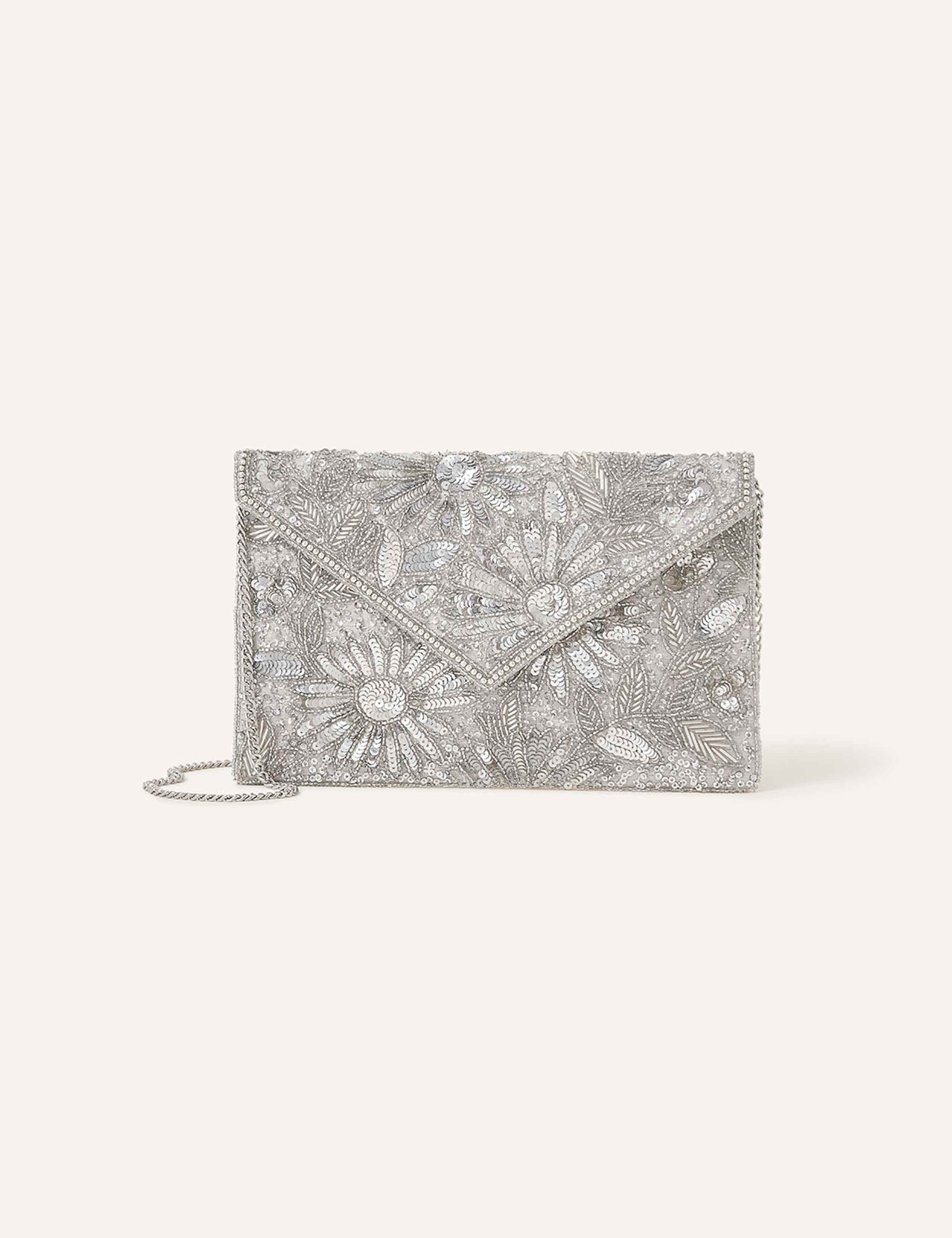 Beaded Chain Strap Clutch Bag