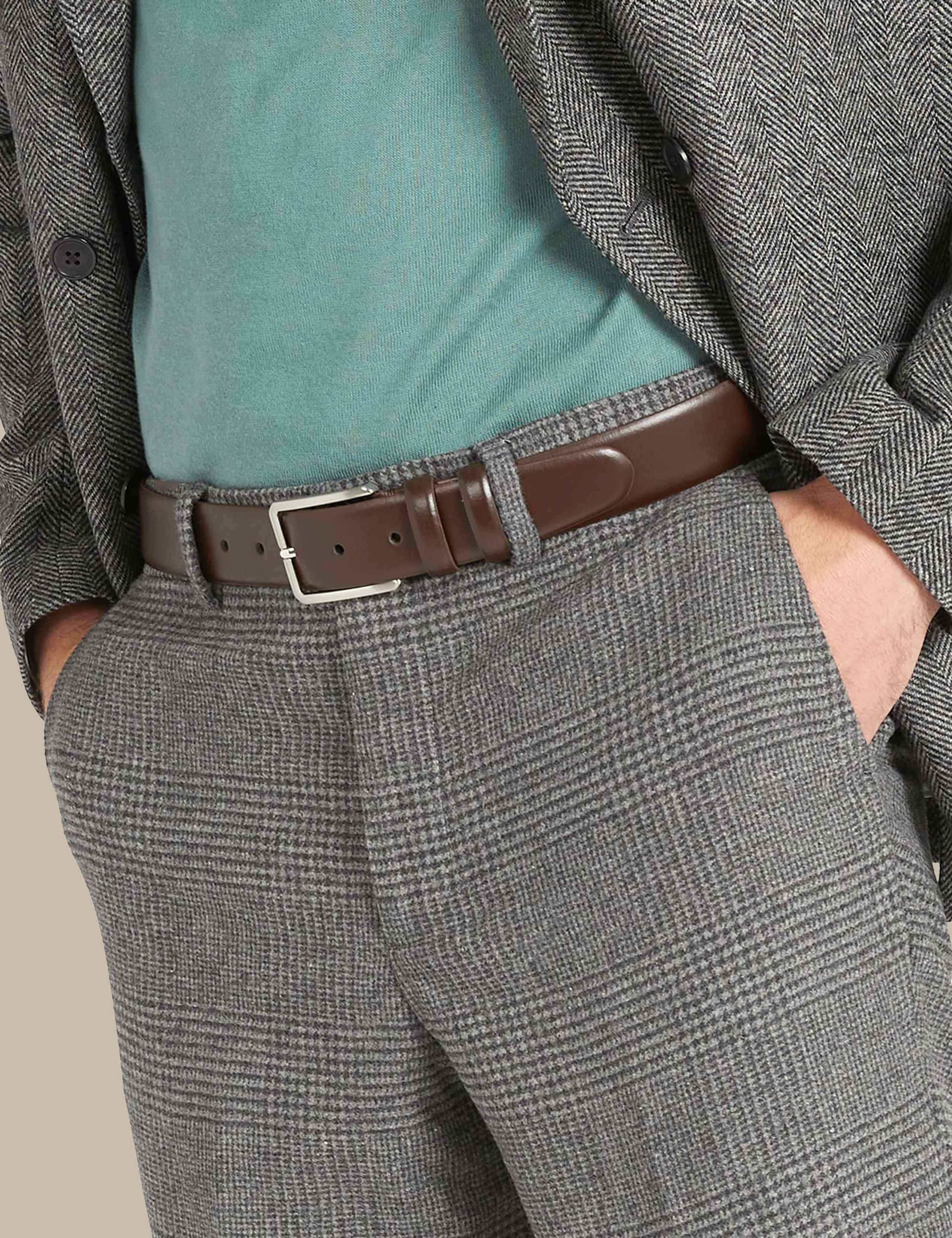 Leather Rectangular Buckle Belt