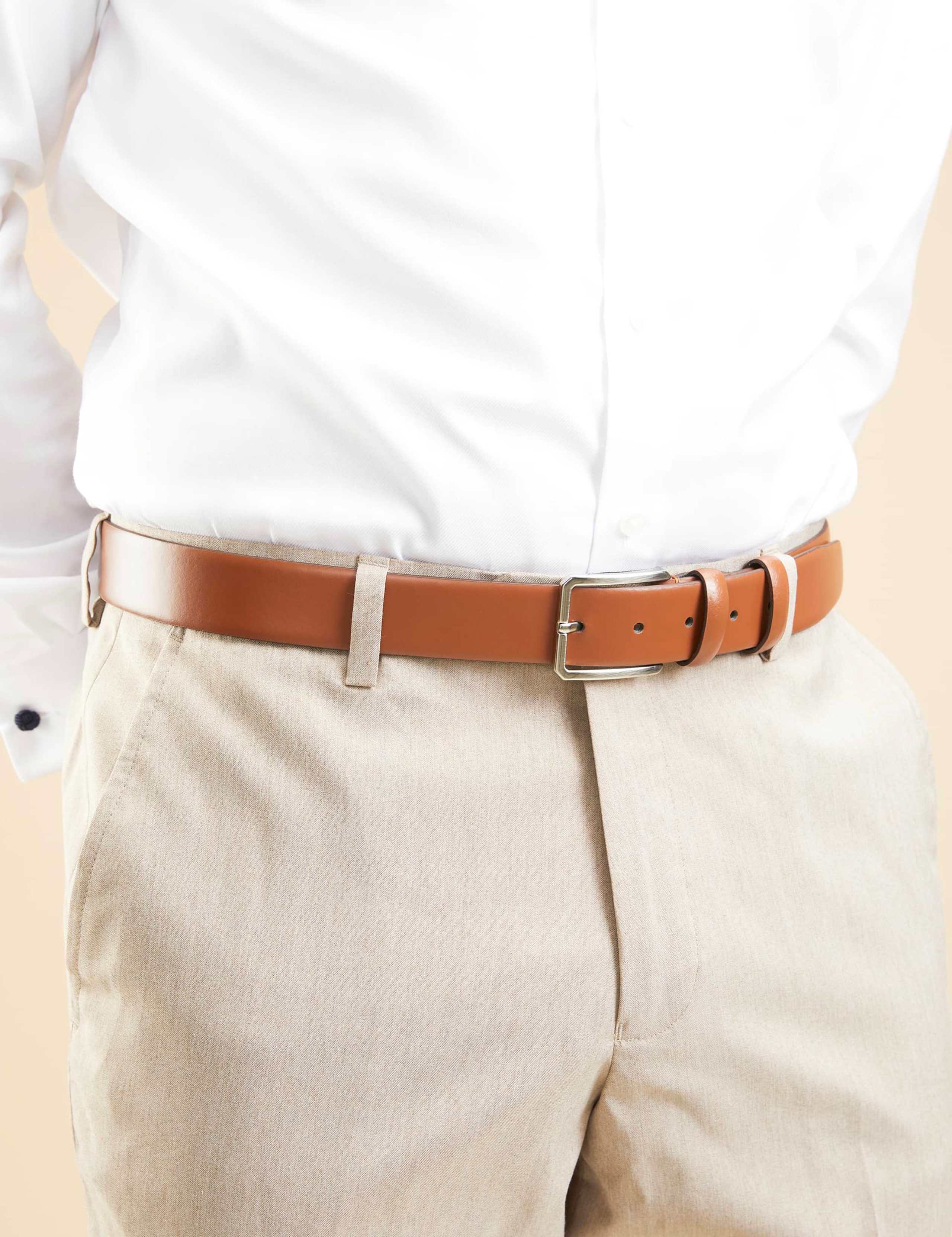 Leather Rectangular Buckle Belt