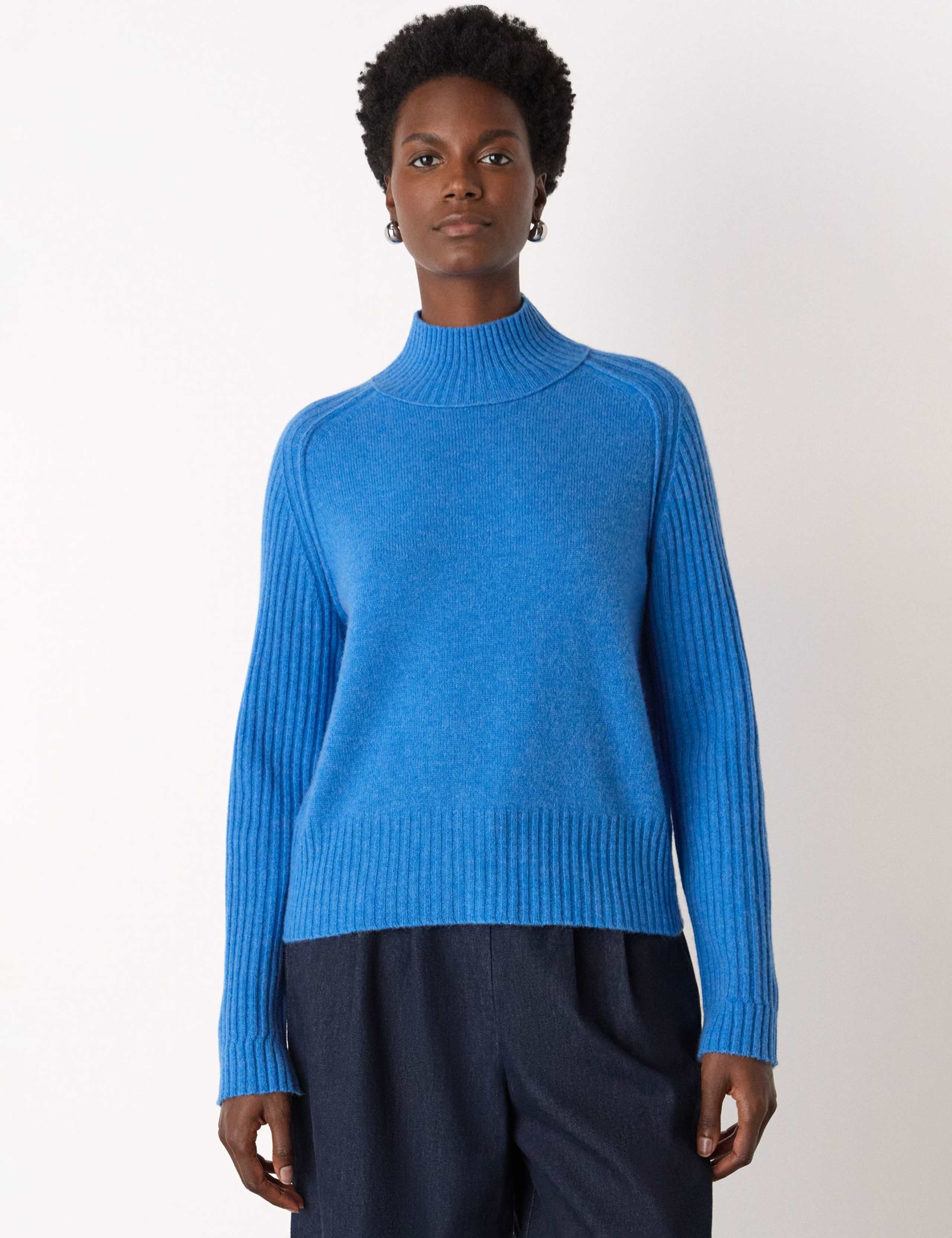 Pure Wool Funnel Neck Jumper
