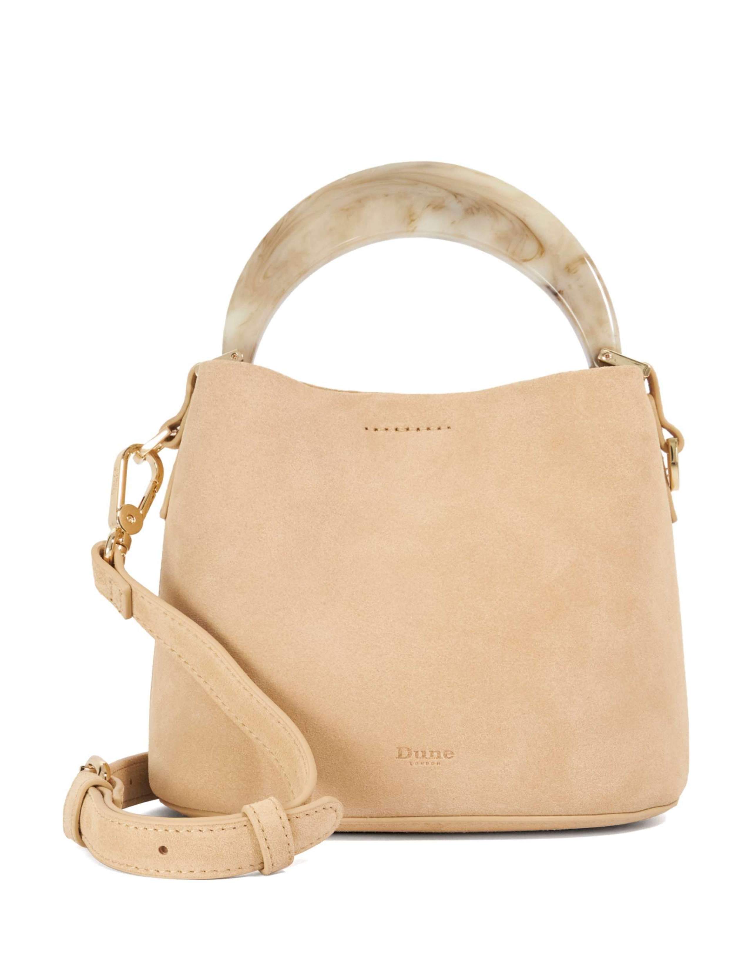 Leather Moulded Handle Grab Bag