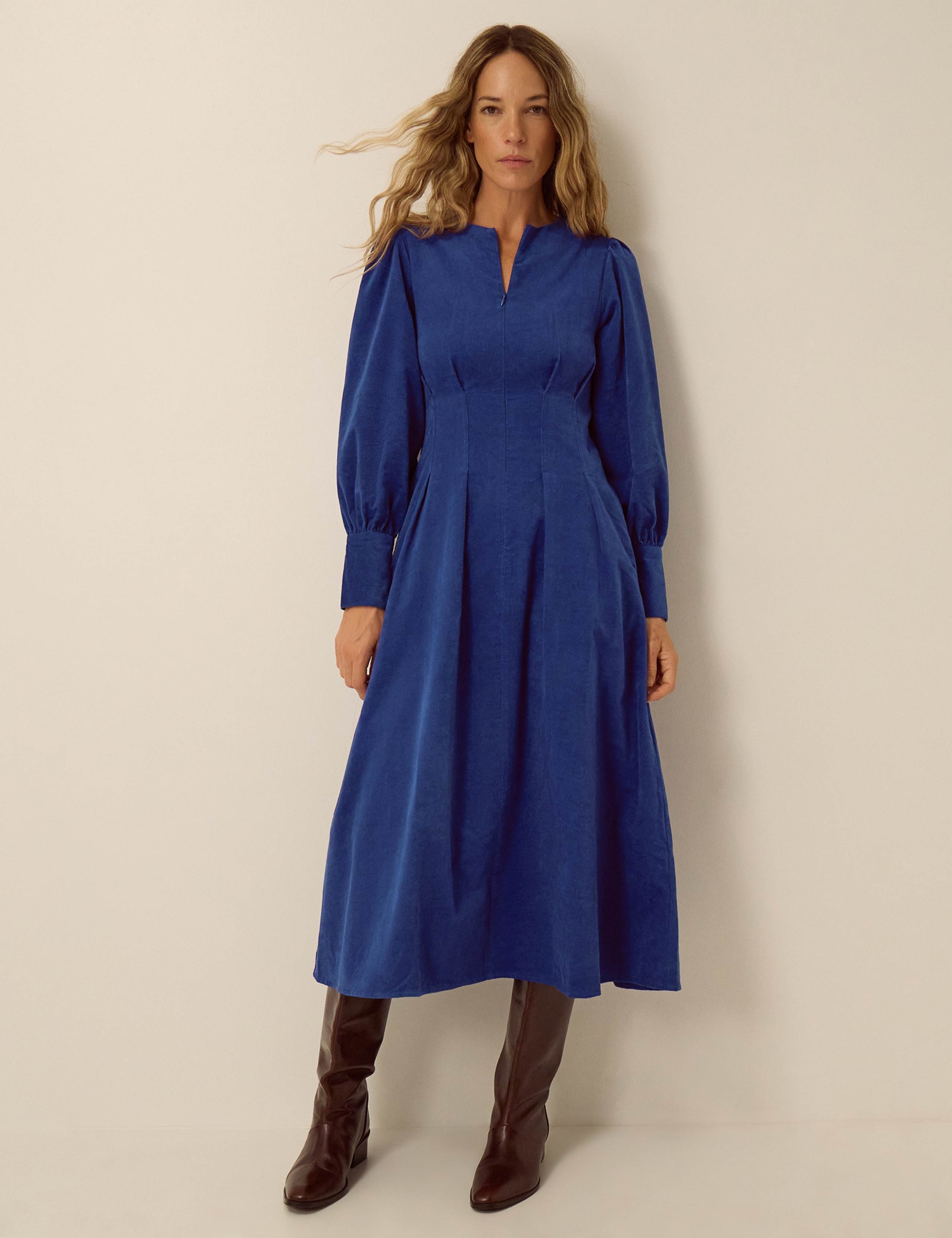 Cotton Round Neck Zip Dress