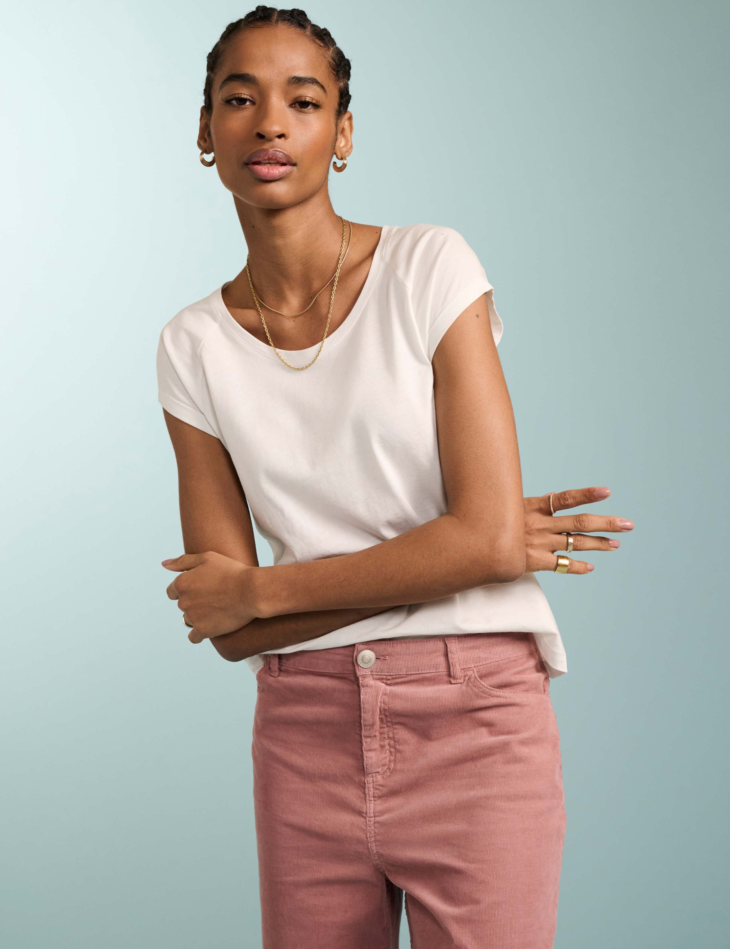 Pure Cotton Cap Sleeve T-Shirt