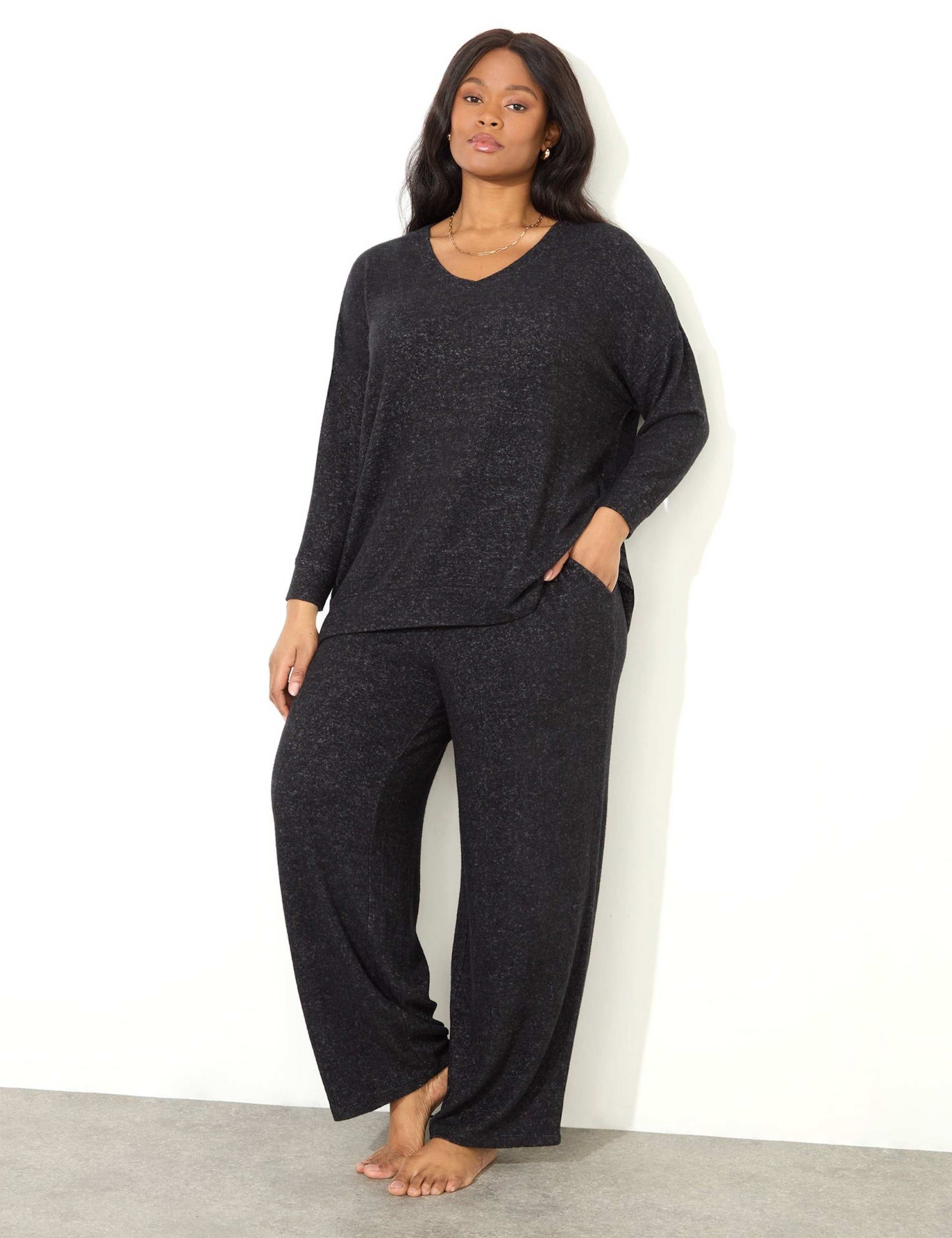 Jersey Elasticated Waist Wide Leg Trousers