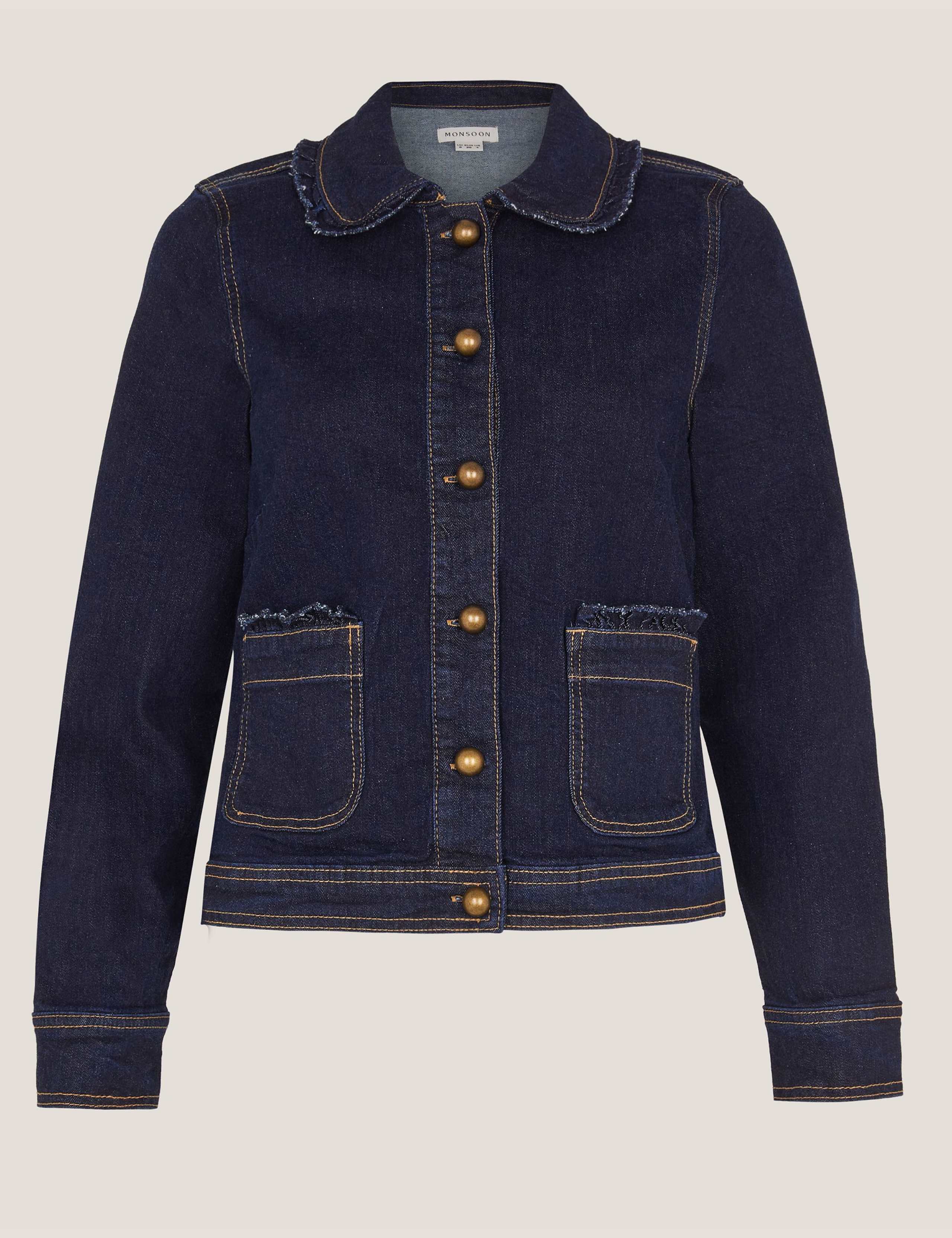 Denim Frill Collar Jacket