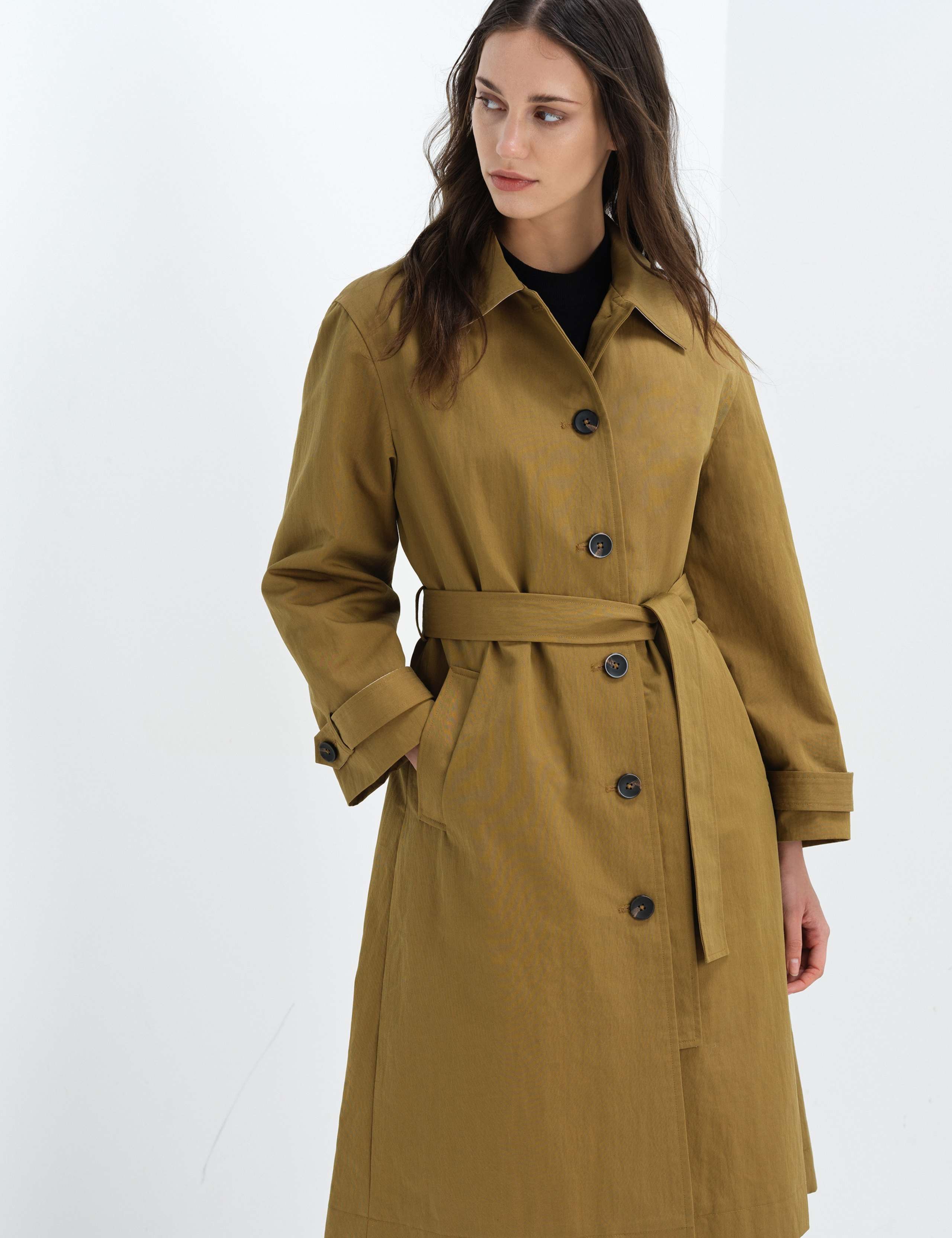Cotton Blend Trench Coat