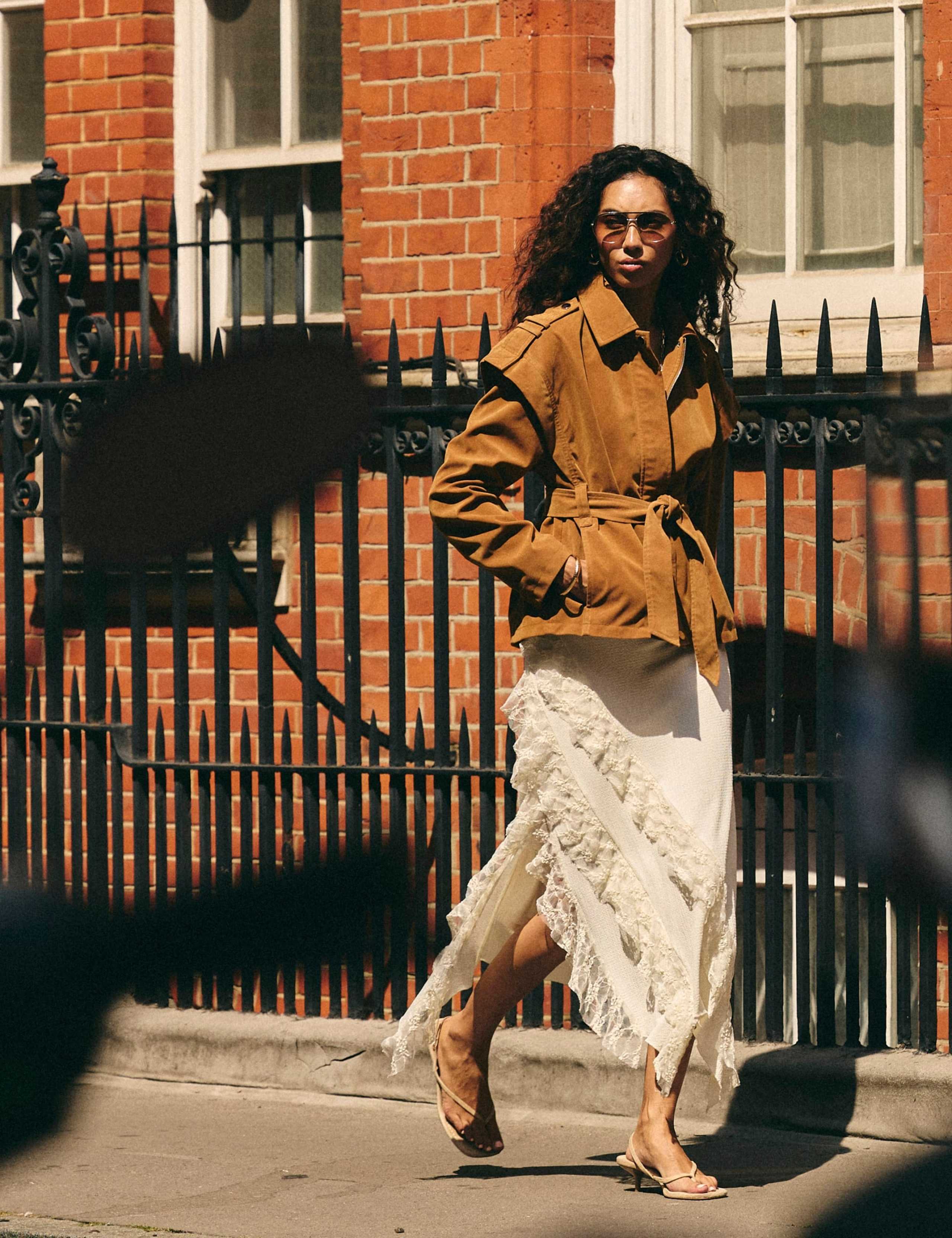 Suedette Belted Jacket