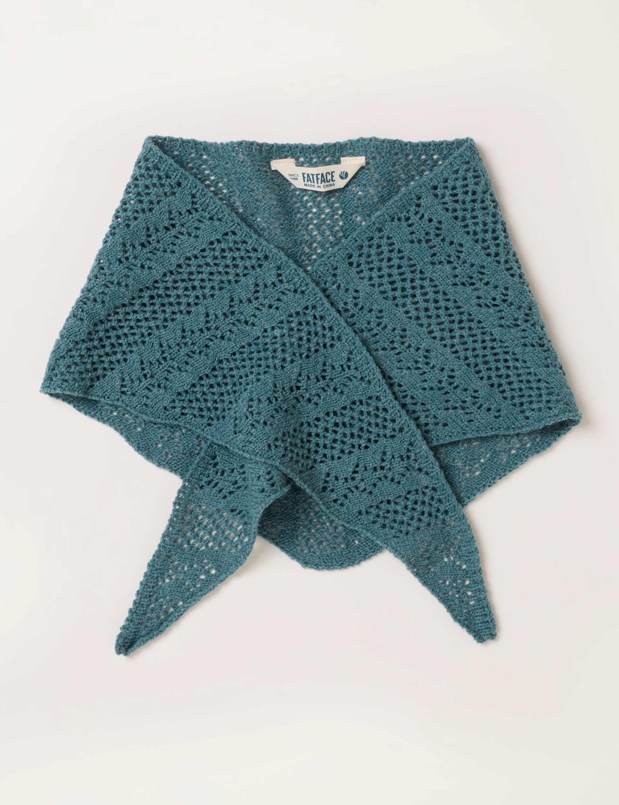 Knitted Triangle Scarf with Wool