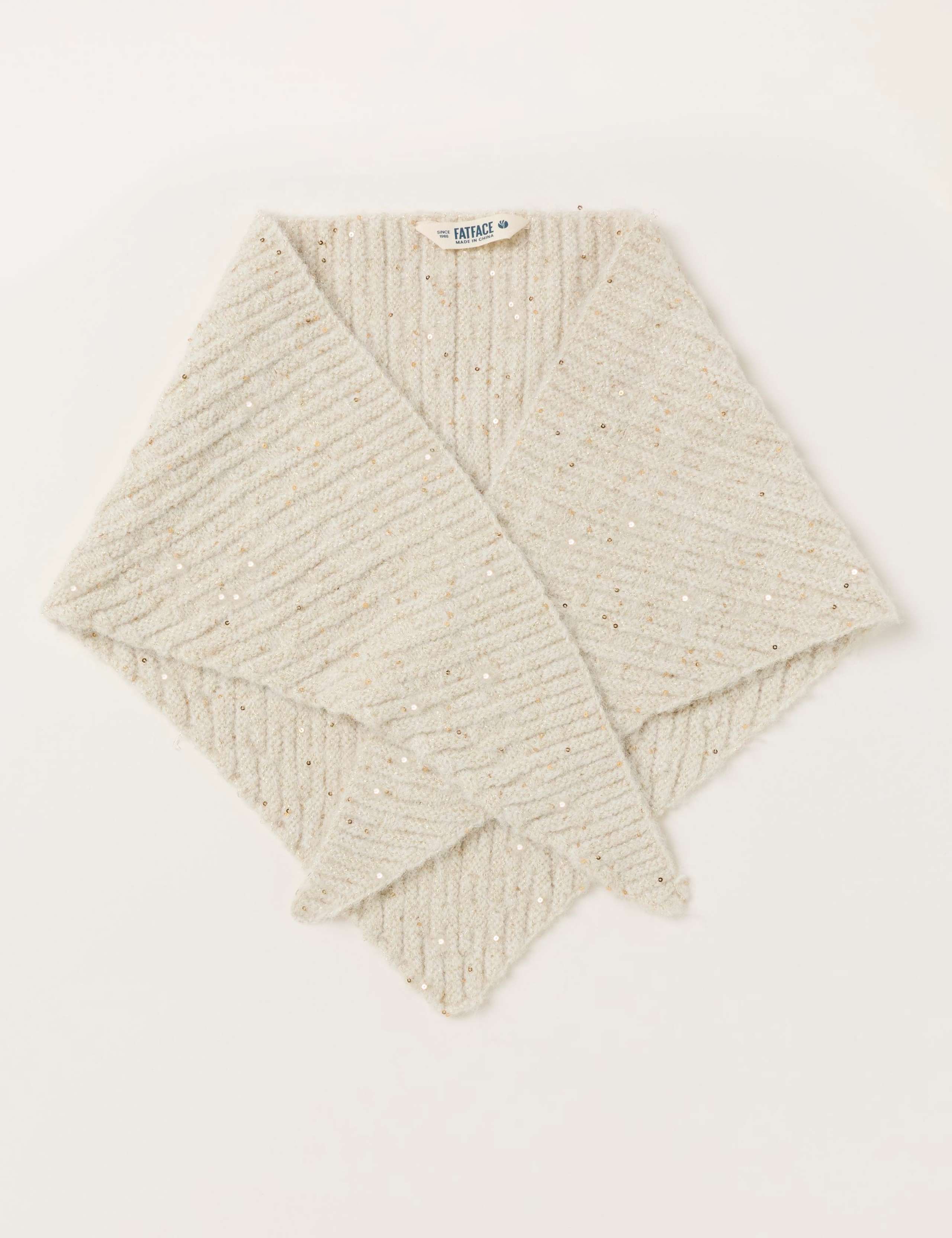 Knitted Sequin Triangle Scarf