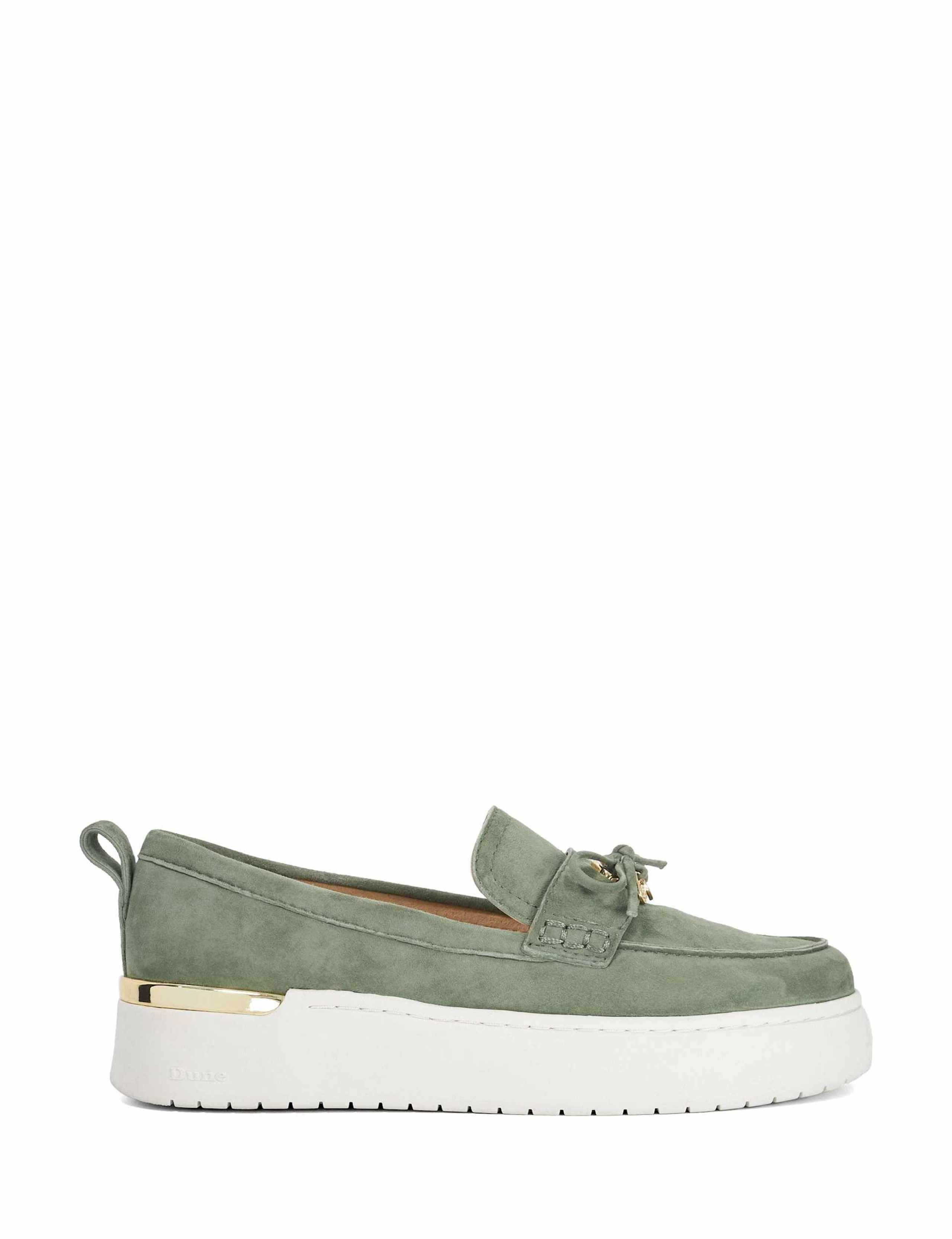 Leather Bow Flatform Loafers