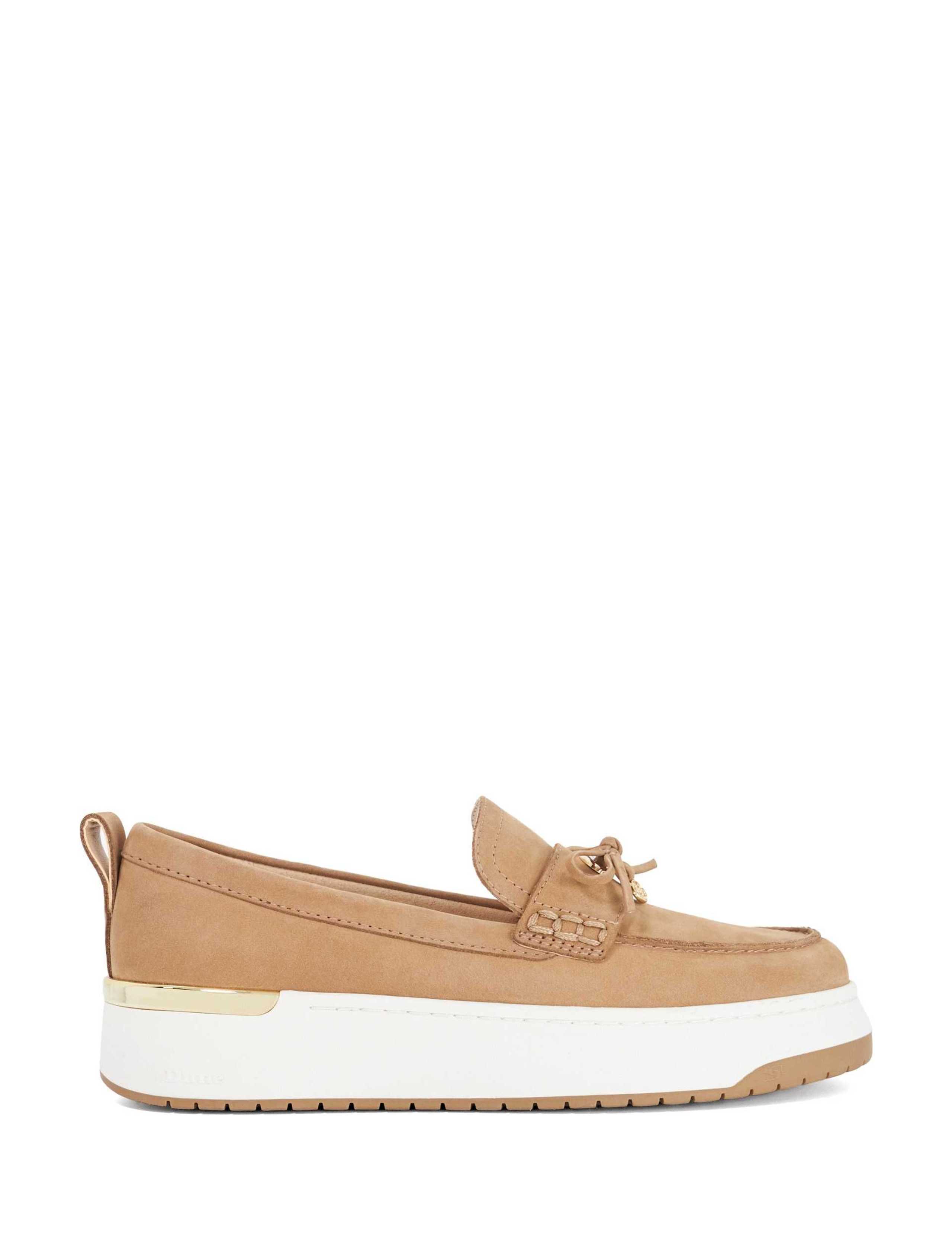 Leather Bow Flatform Loafers