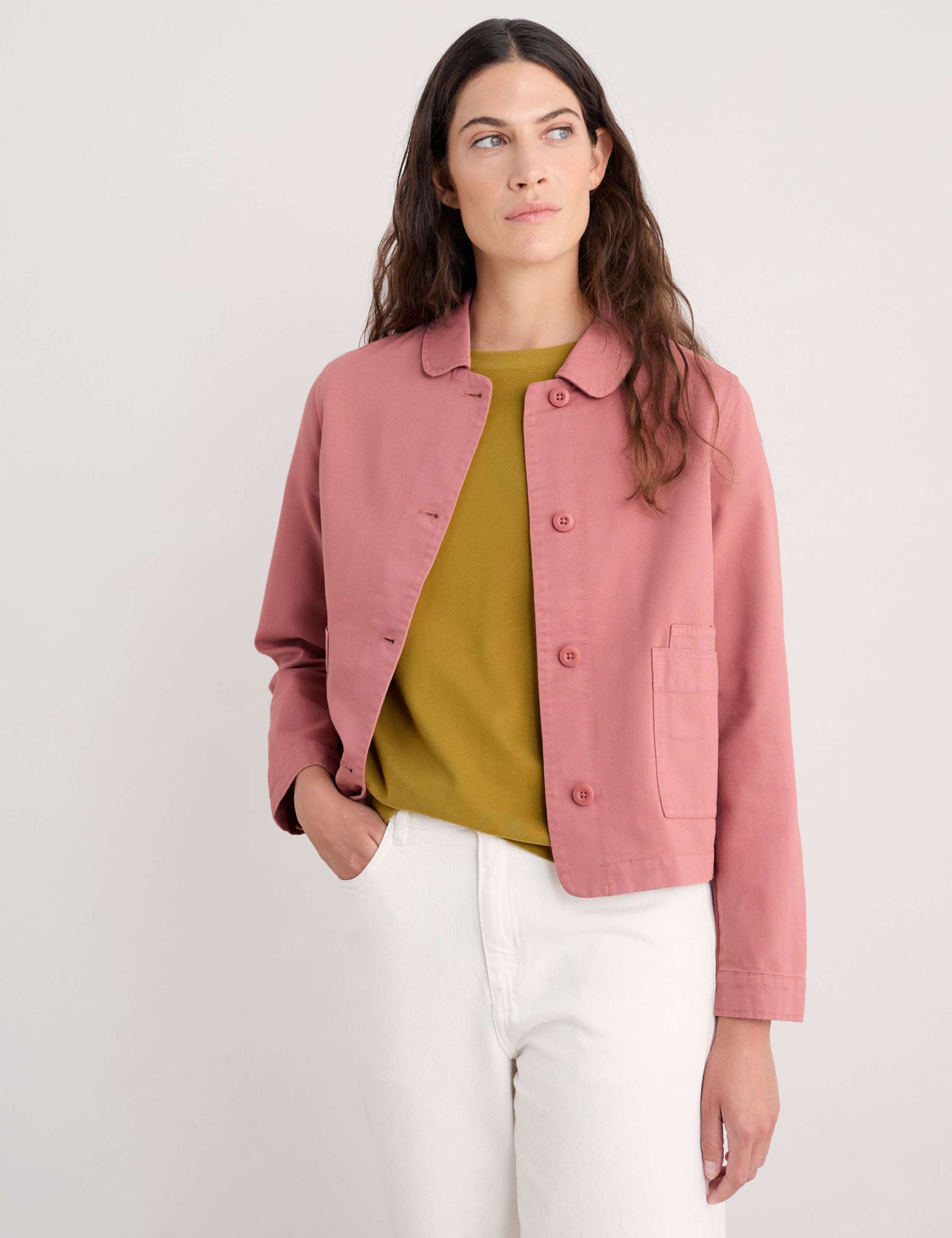 Pure Cotton Collared Jacket