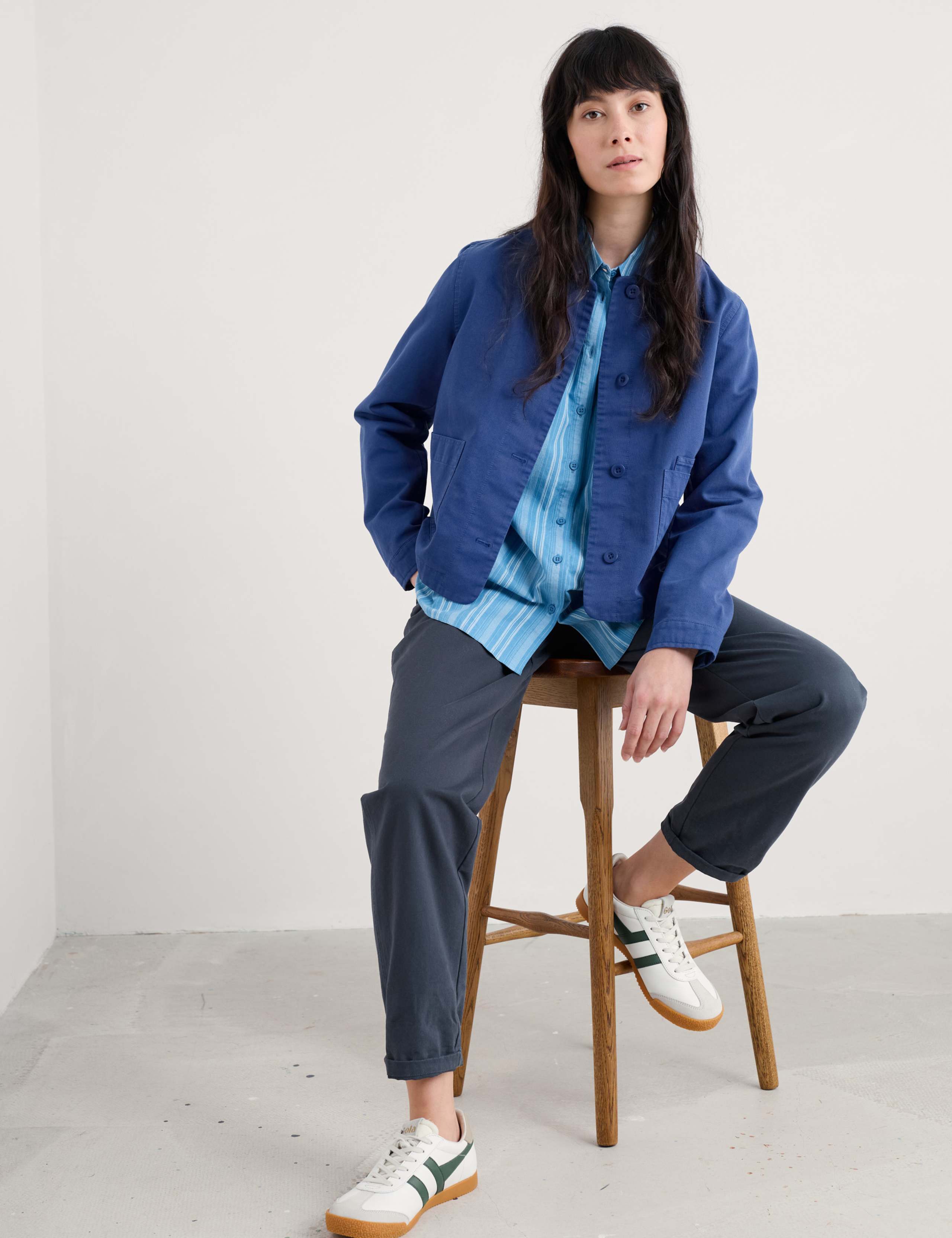 Pure Cotton Collared Jacket