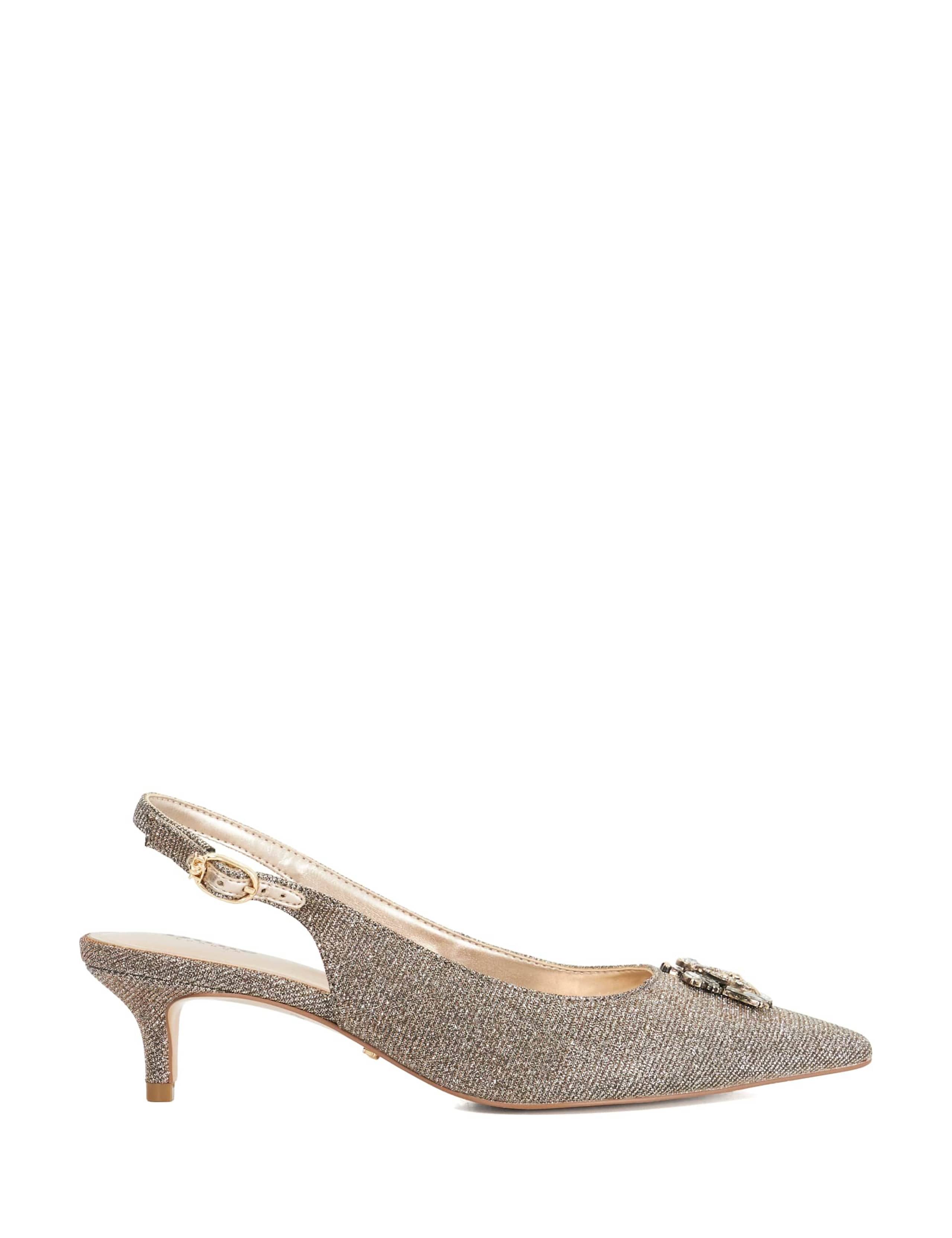 Metallic Pointed Toe Court Shoes