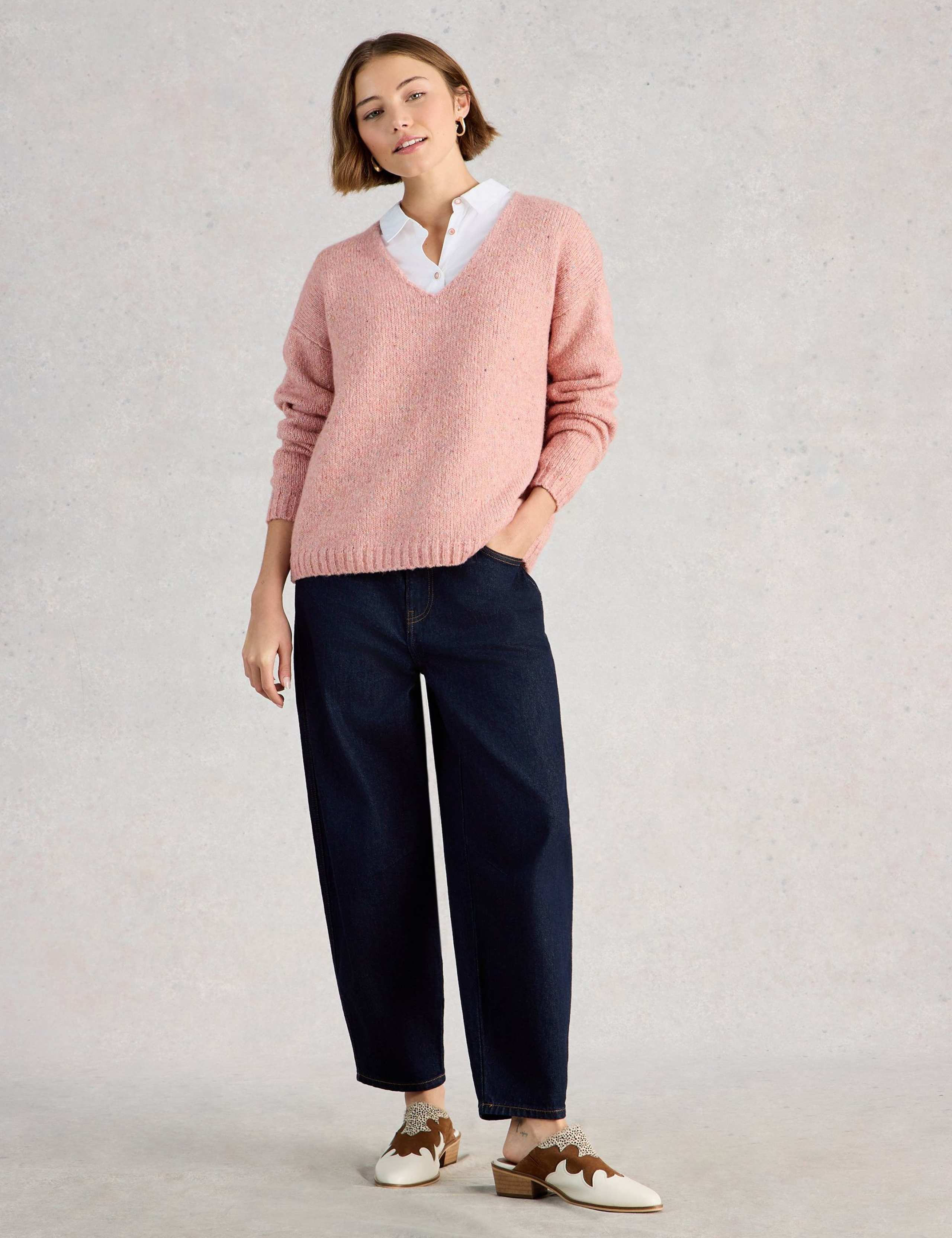 Textured V-Neck Jumper