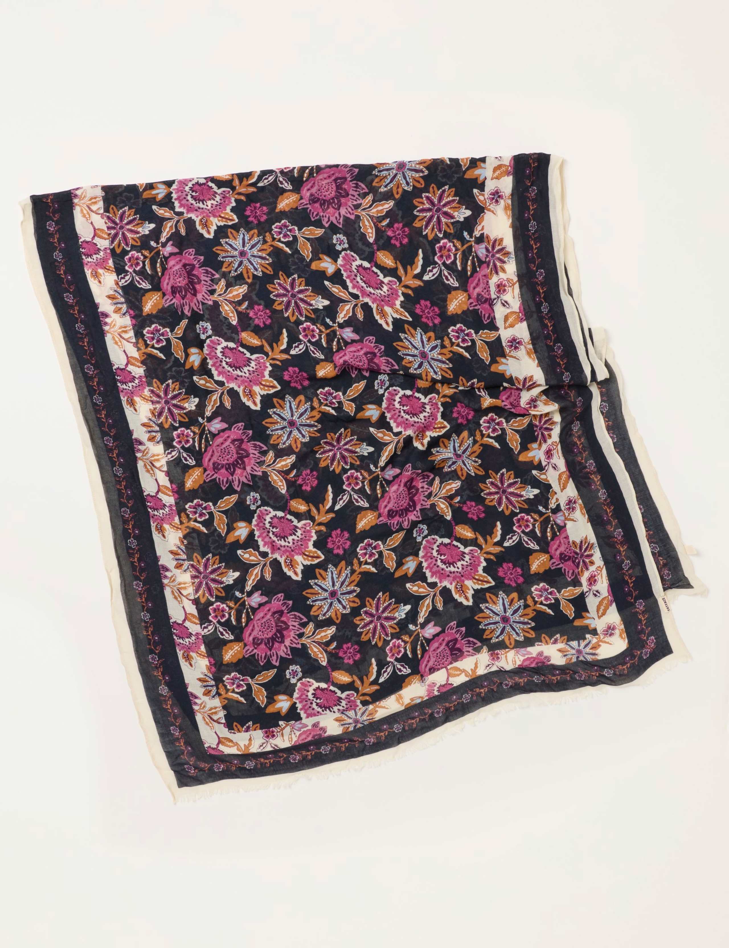 Floral Fringed Scarf