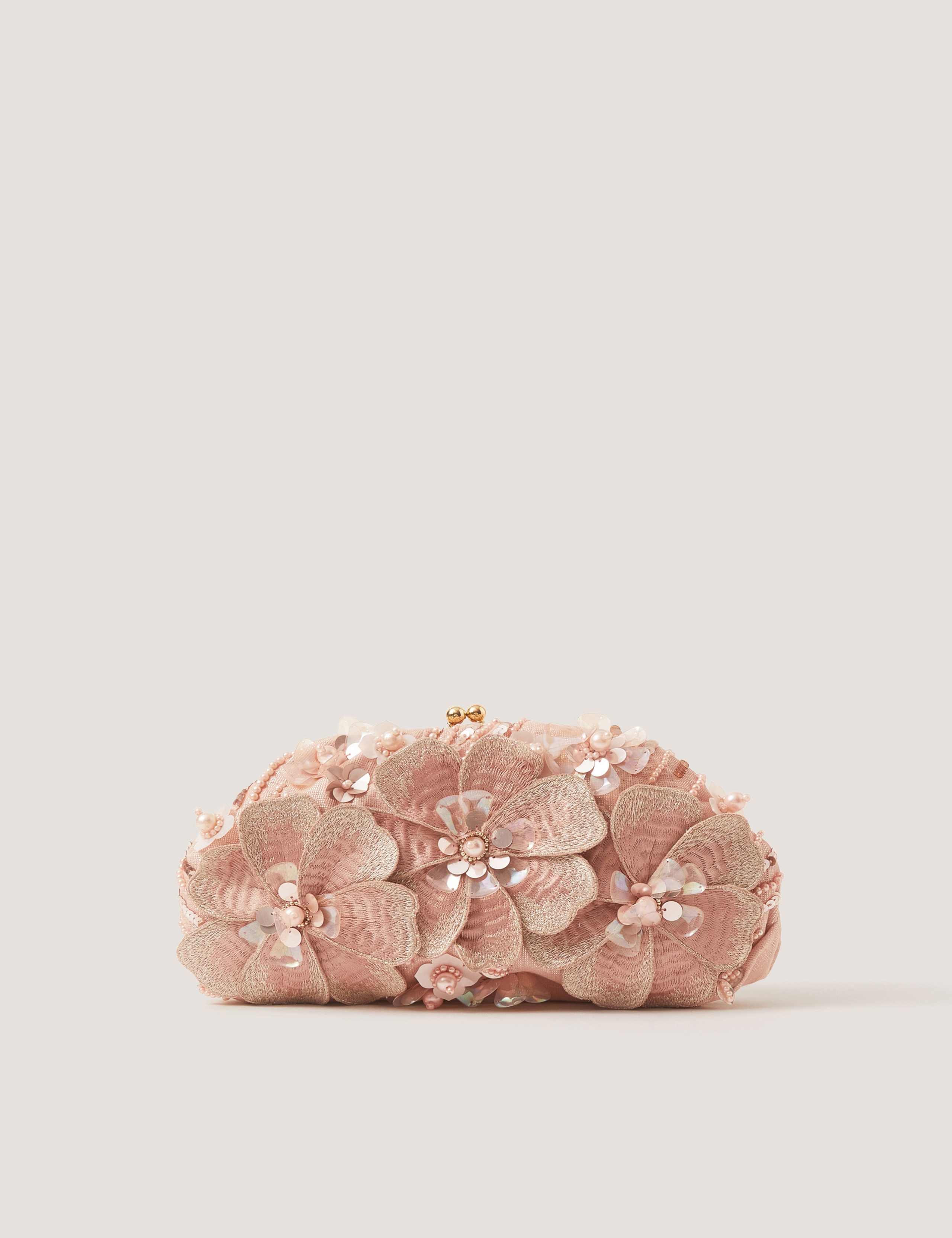 Floral Embroidered Clutch Bag