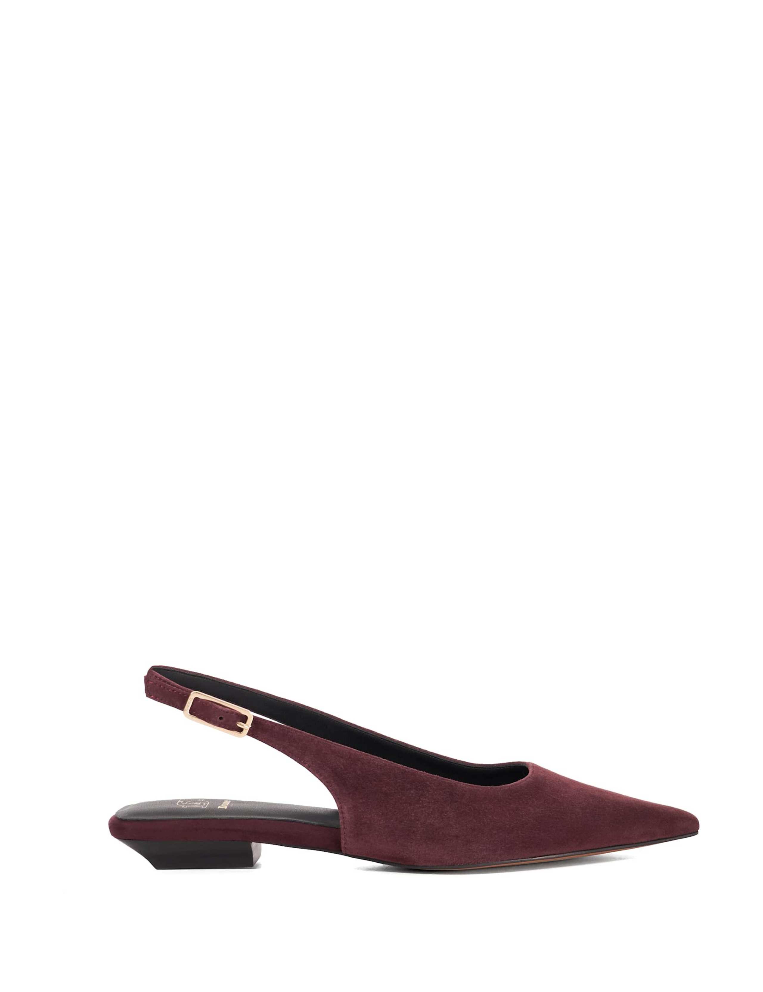 Suede Kitten Heel Slingback Shoes