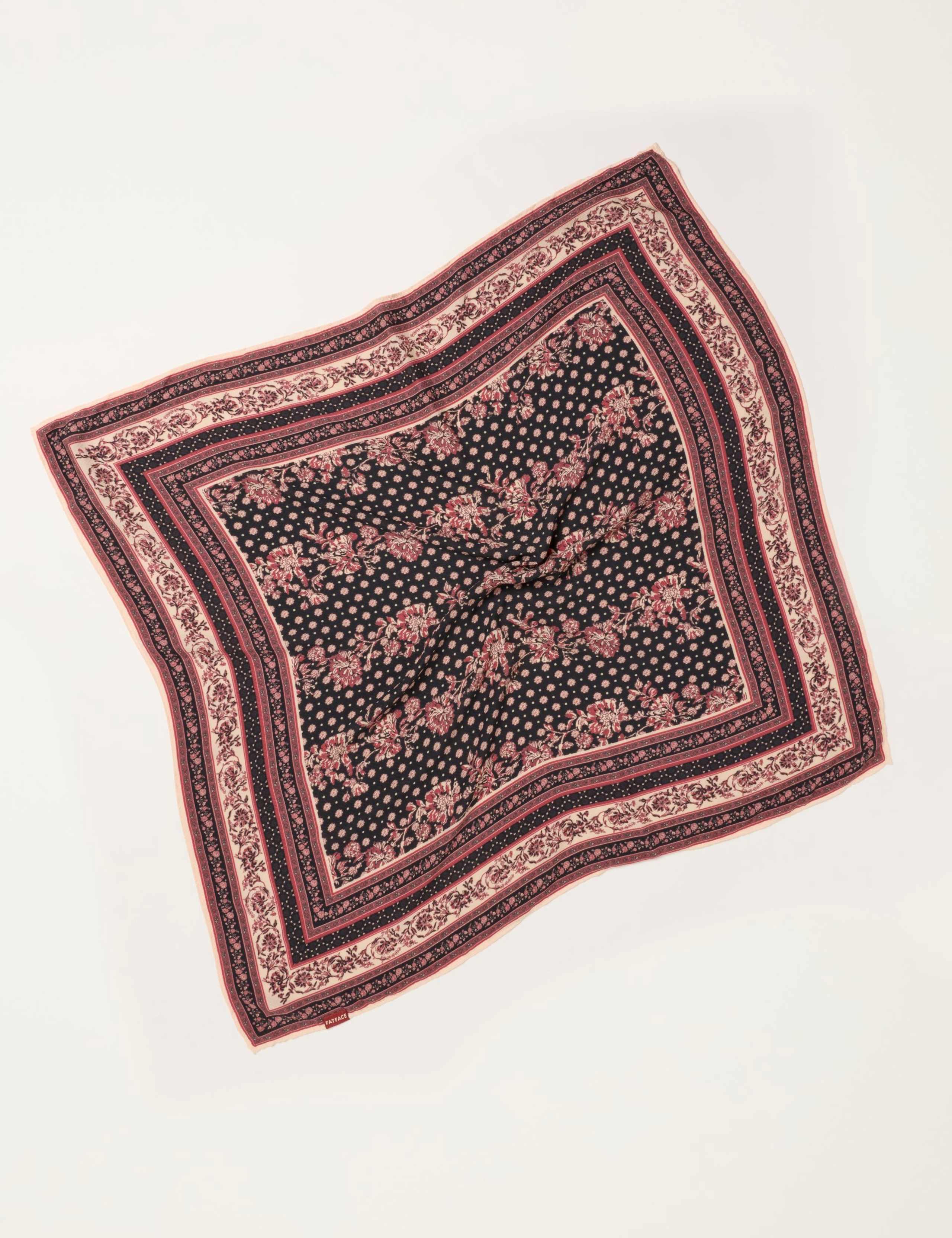 Woven Floral Square Scarf