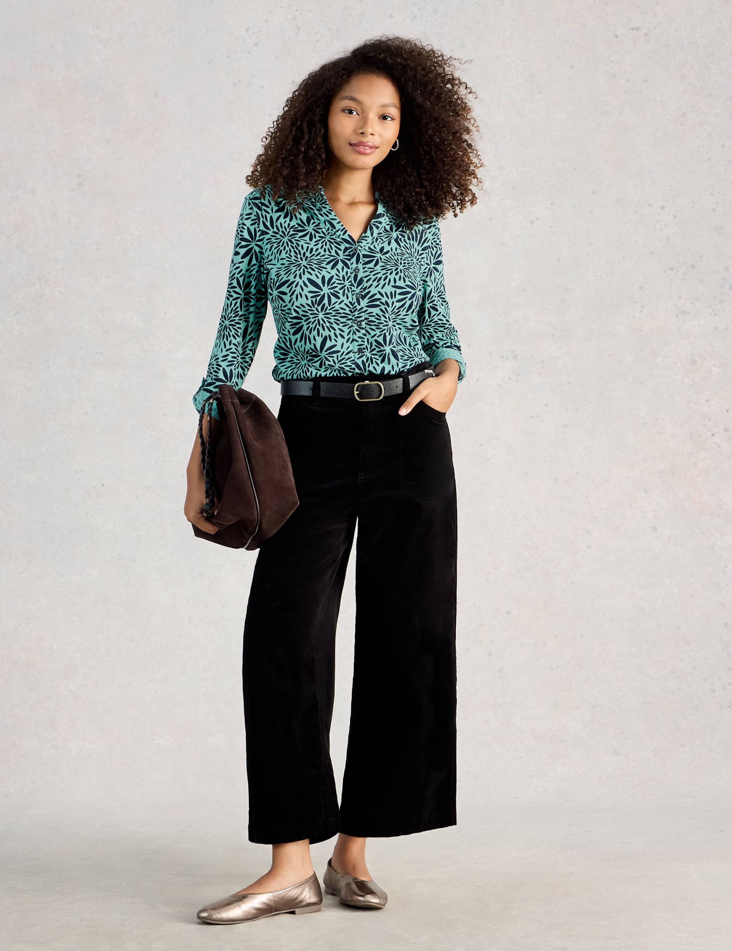 Pure Cotton Jersey Printed Collared Shirt