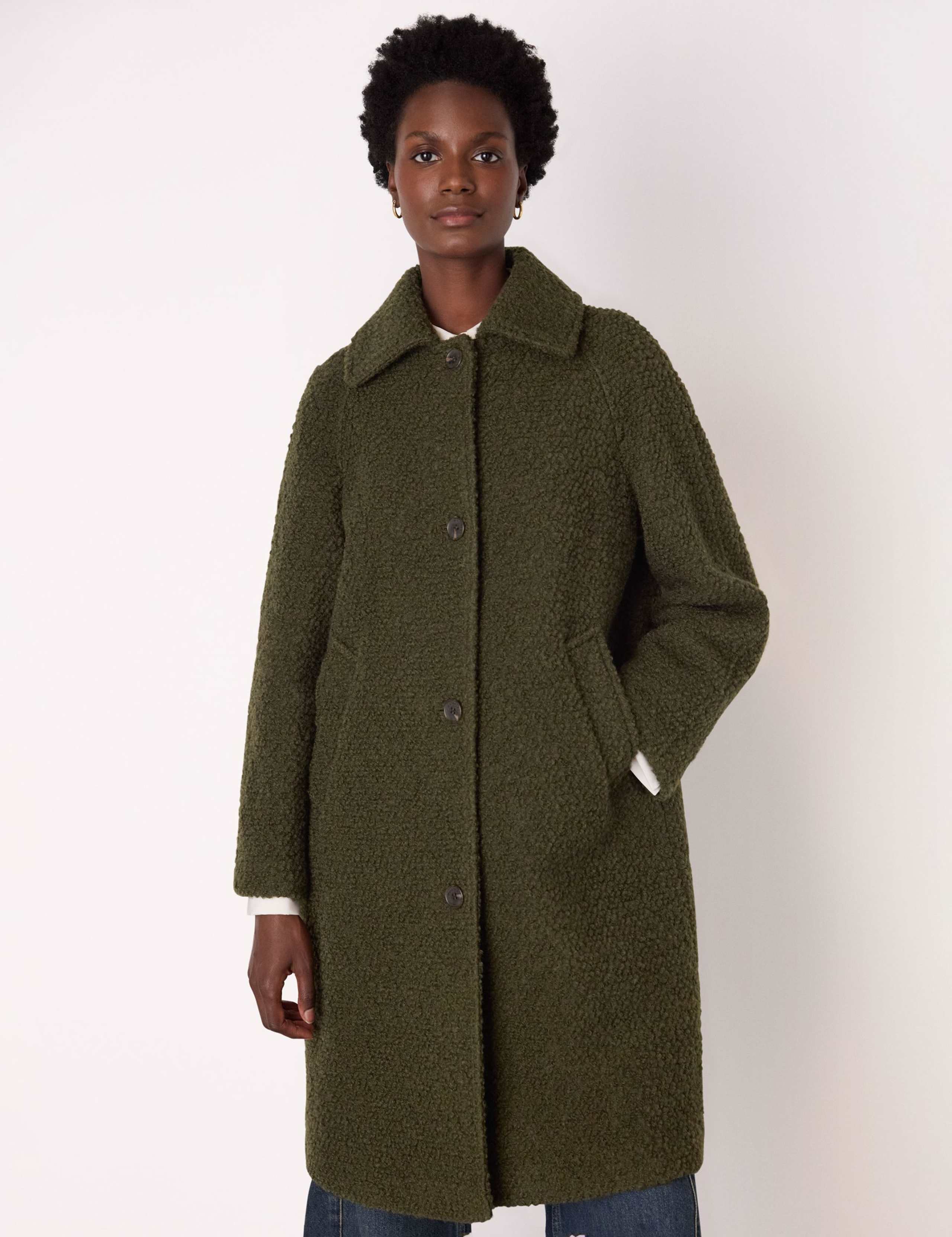 Wool Rich Boucle Trench Coat