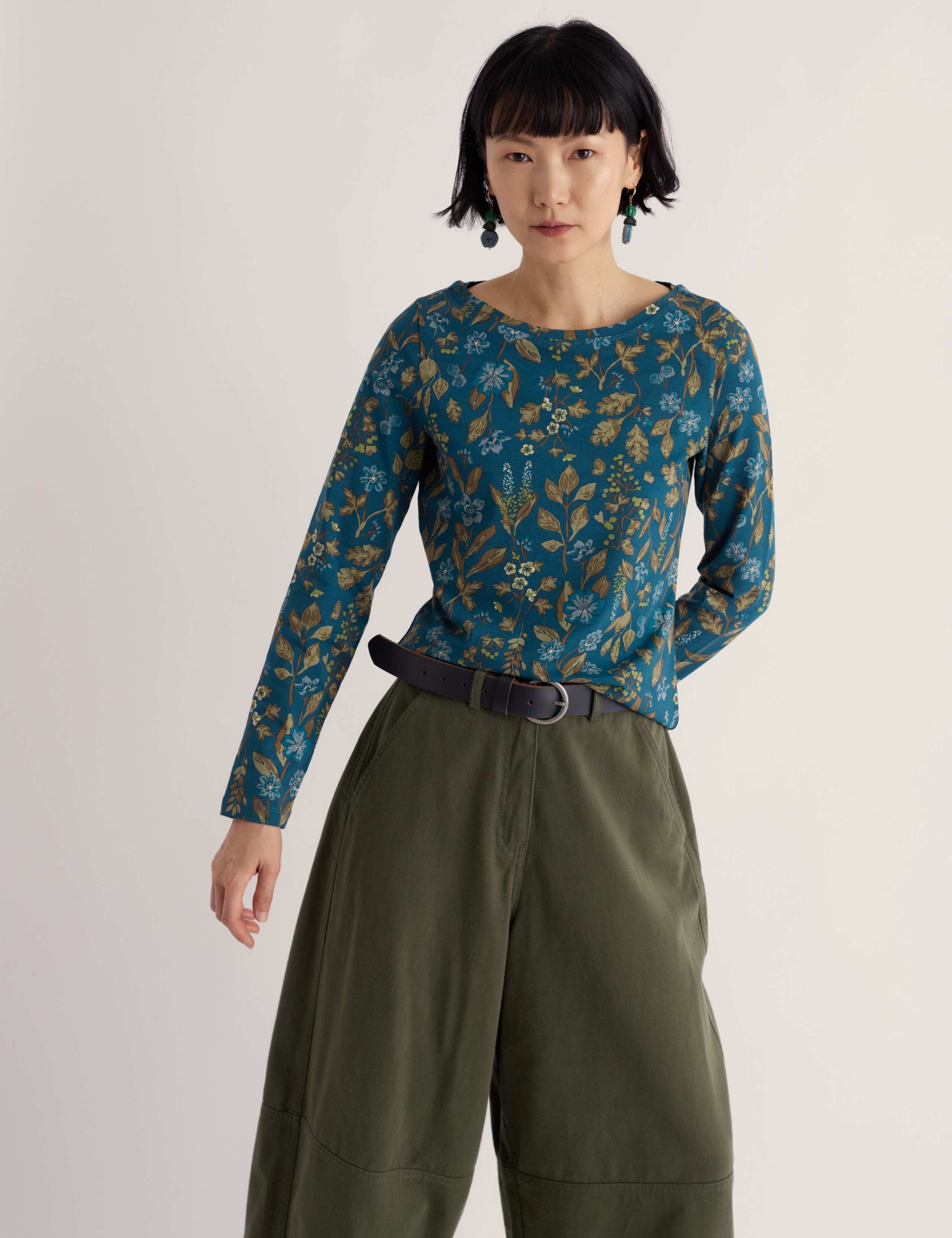 Cotton Rich Floral Fitted Top