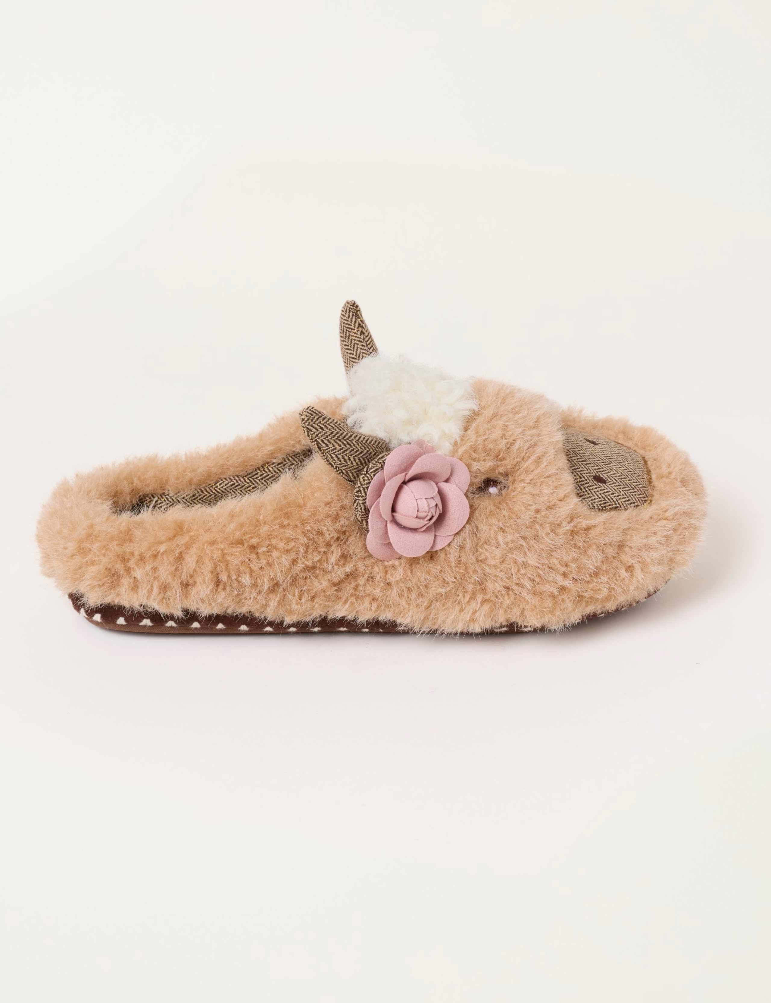 Highland Cow Print Mule Slippers