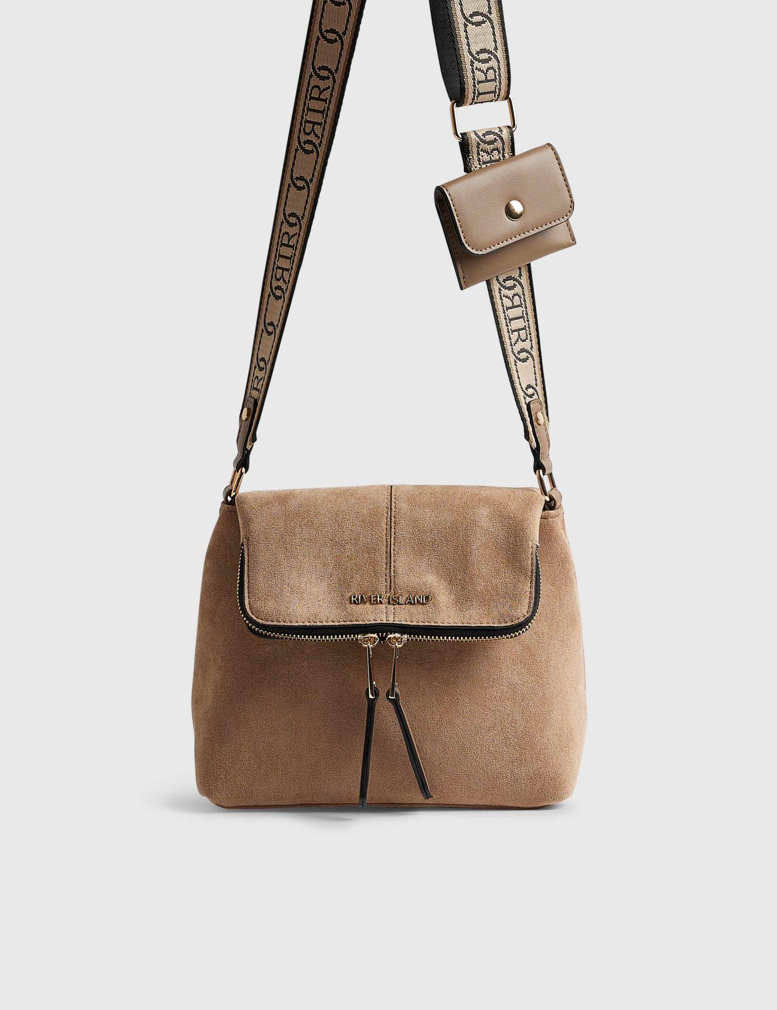 Faux Suede Cross Body Bag